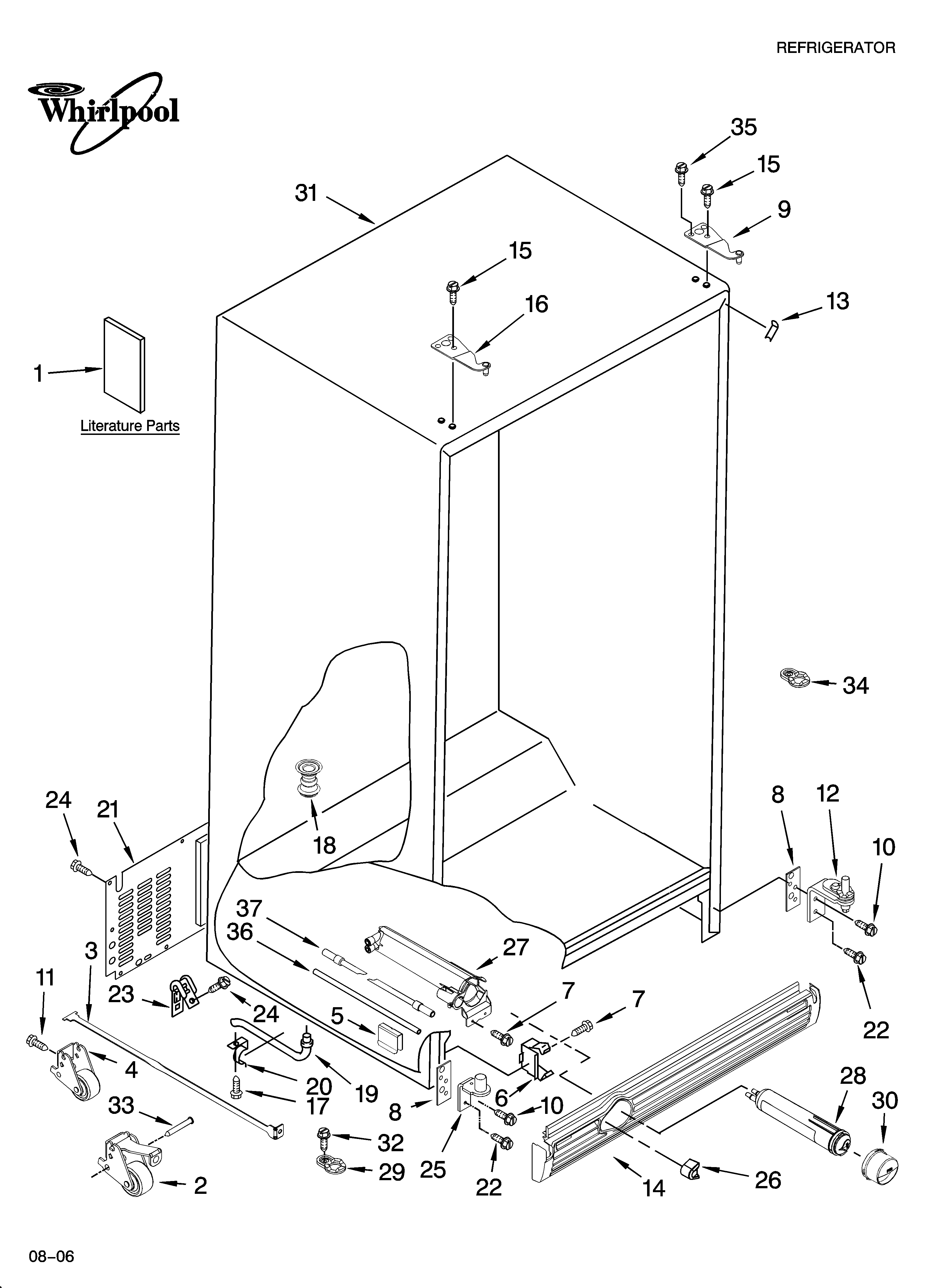 Whirlpool GC5NHAXSQ01 cabinet parts diagram