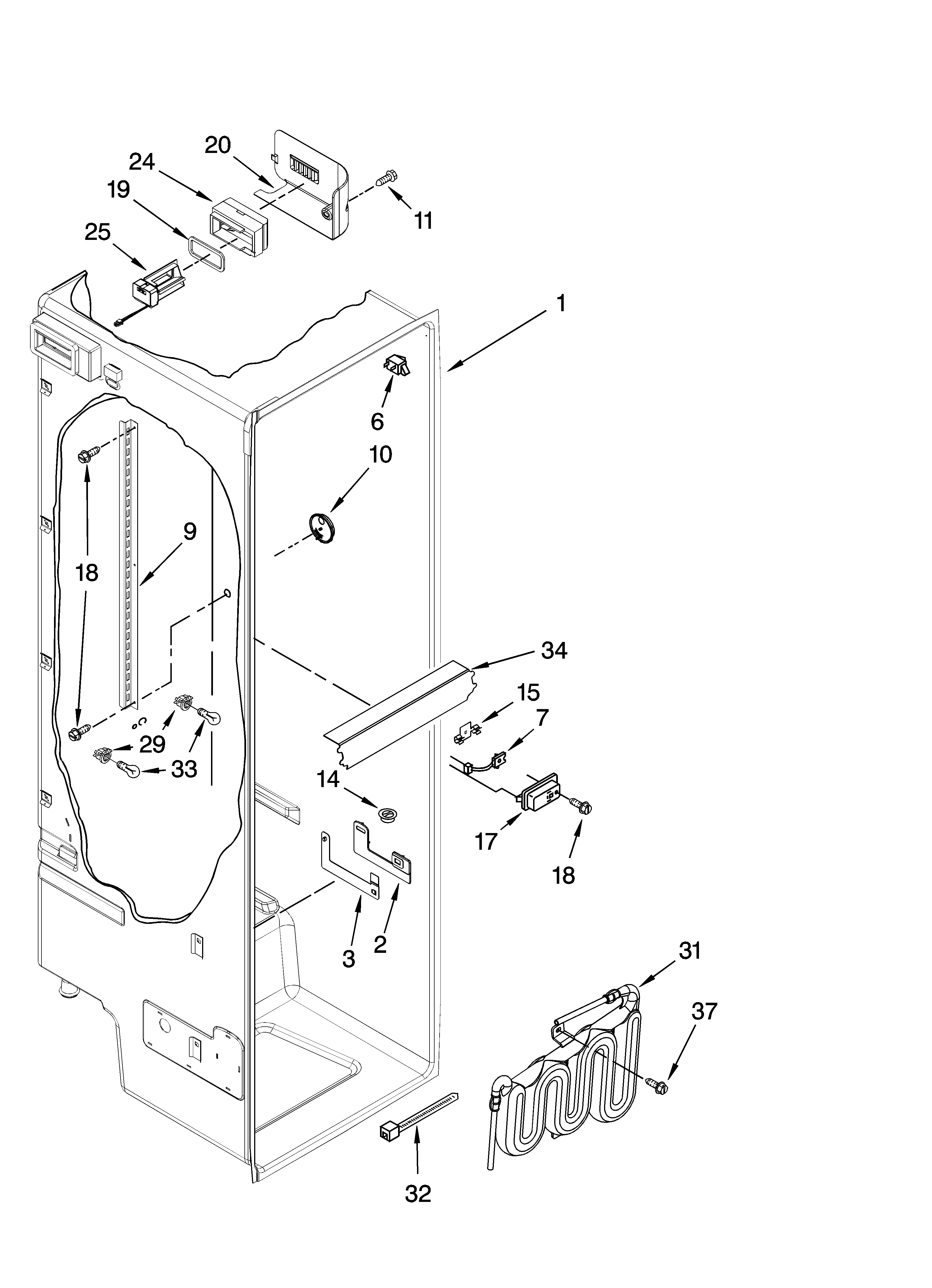 Whirlpool GC5NHAXSQ01 refrigerator liner parts diagram