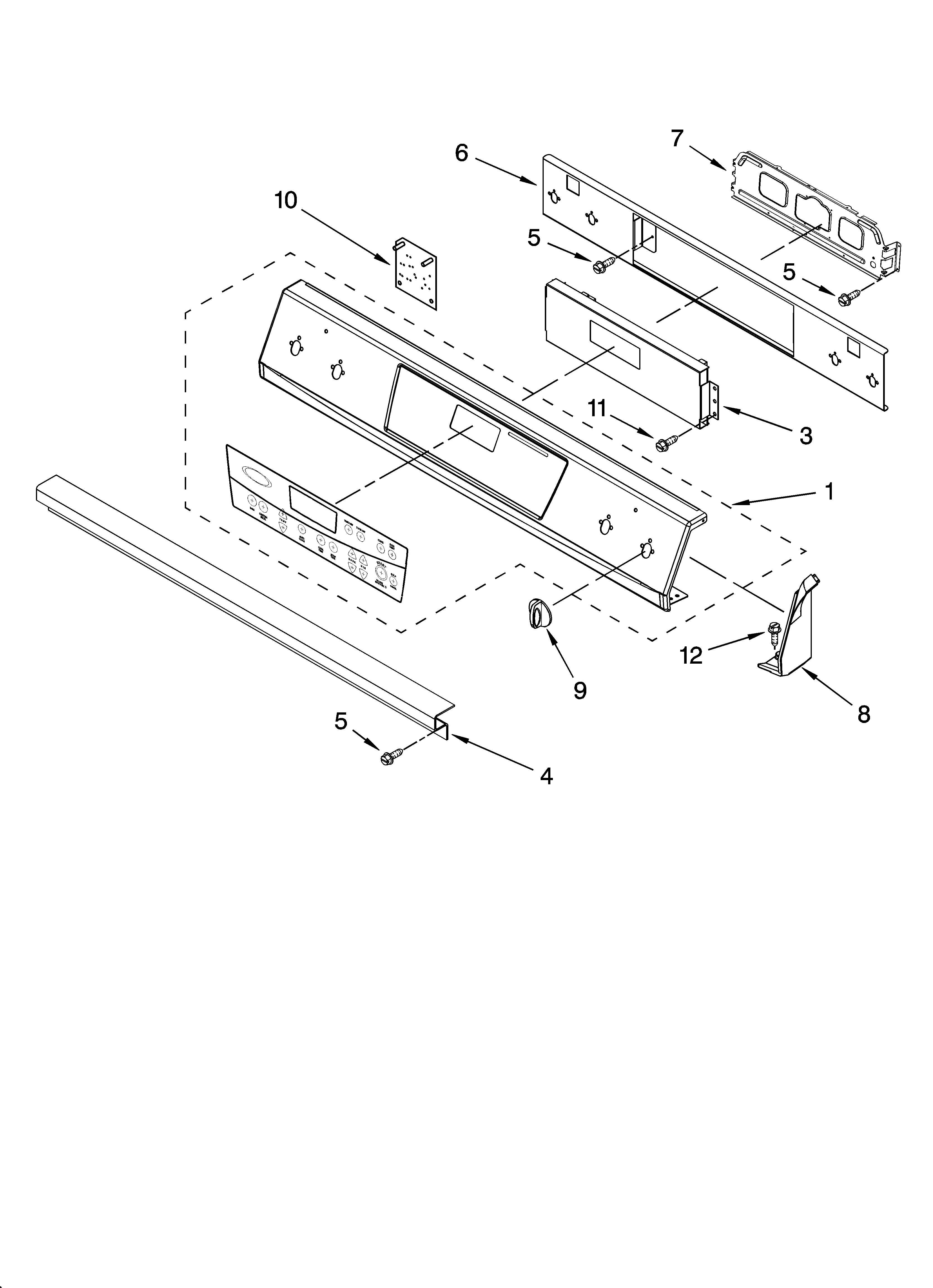 Whirlpool GW395LEPT04 control panel parts diagram