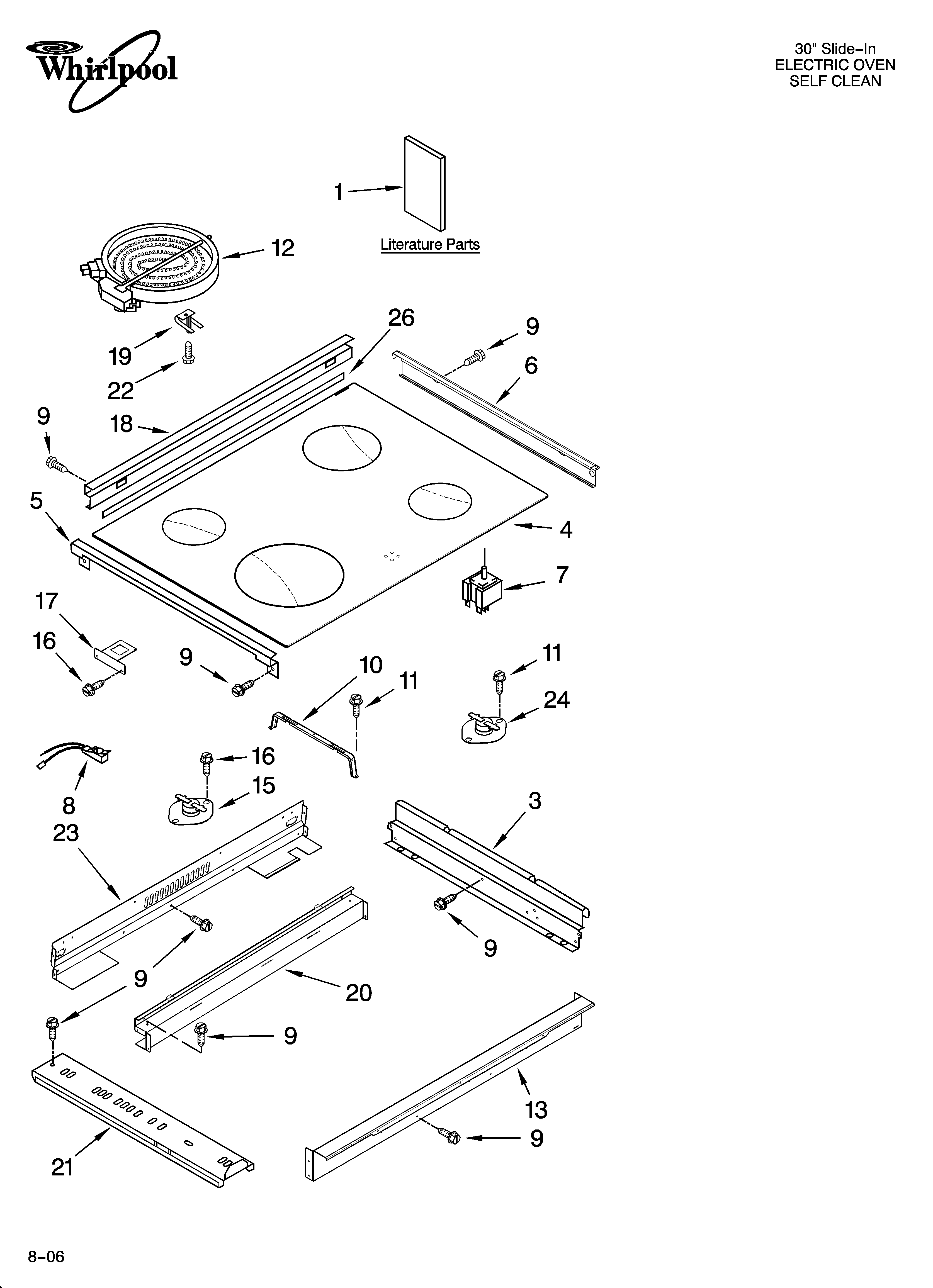 Whirlpool GY398LXPB02 cooktop parts diagram