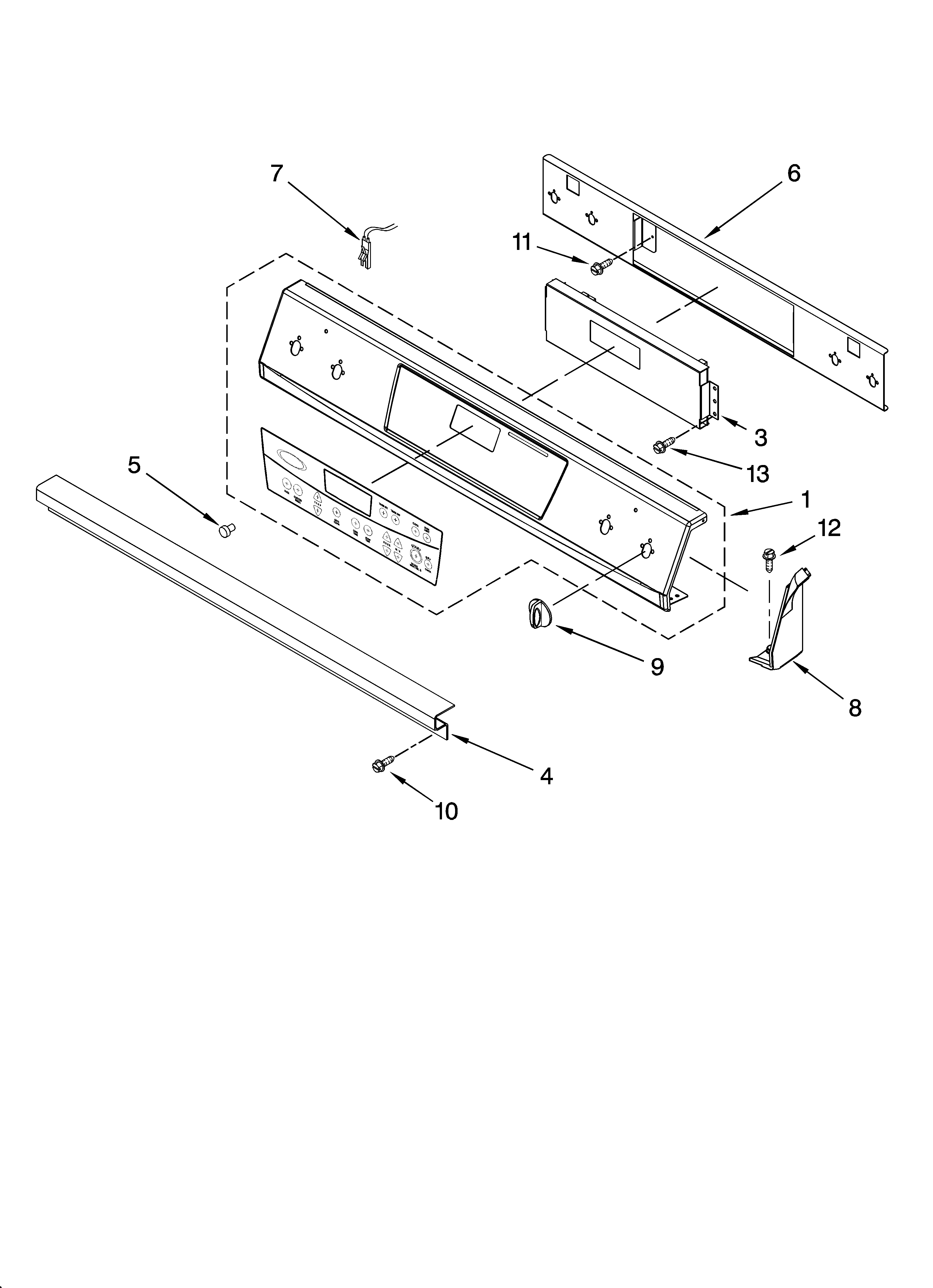 Whirlpool GY398LXPB02 control panel parts diagram