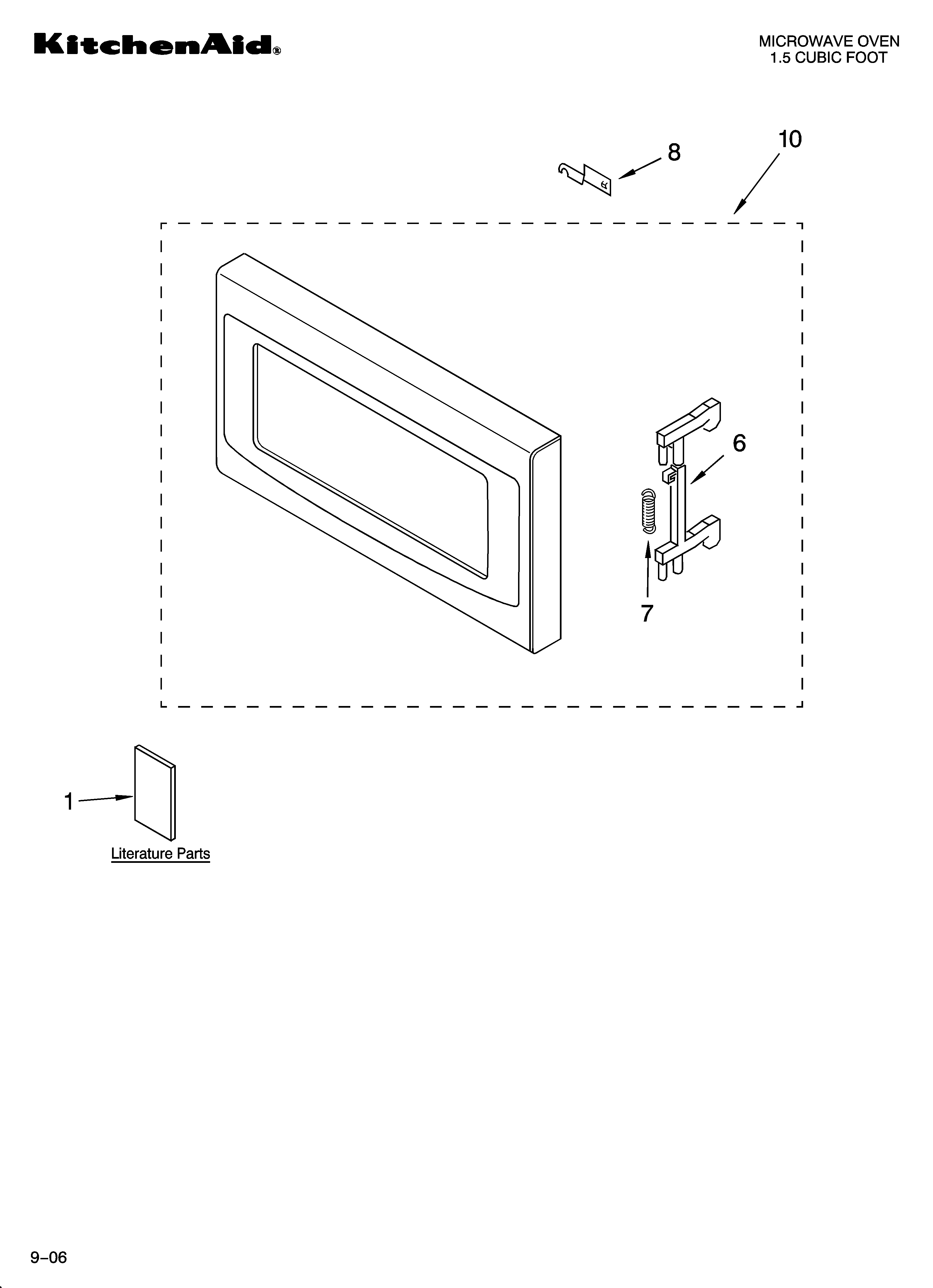 KitchenAid KCMS1555RBL2 door parts diagram