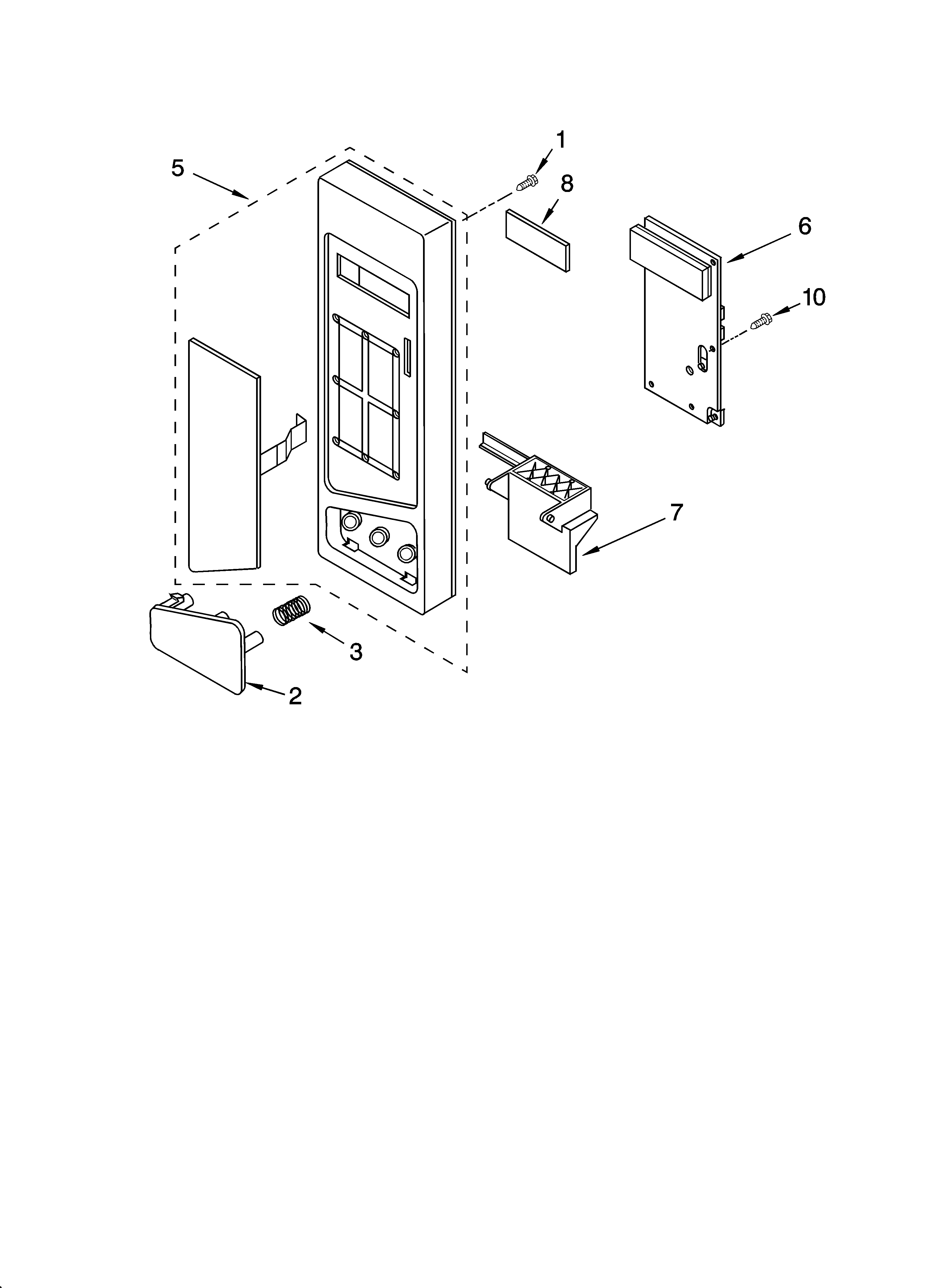 KitchenAid KCMS1555RBL2 control panel parts diagram