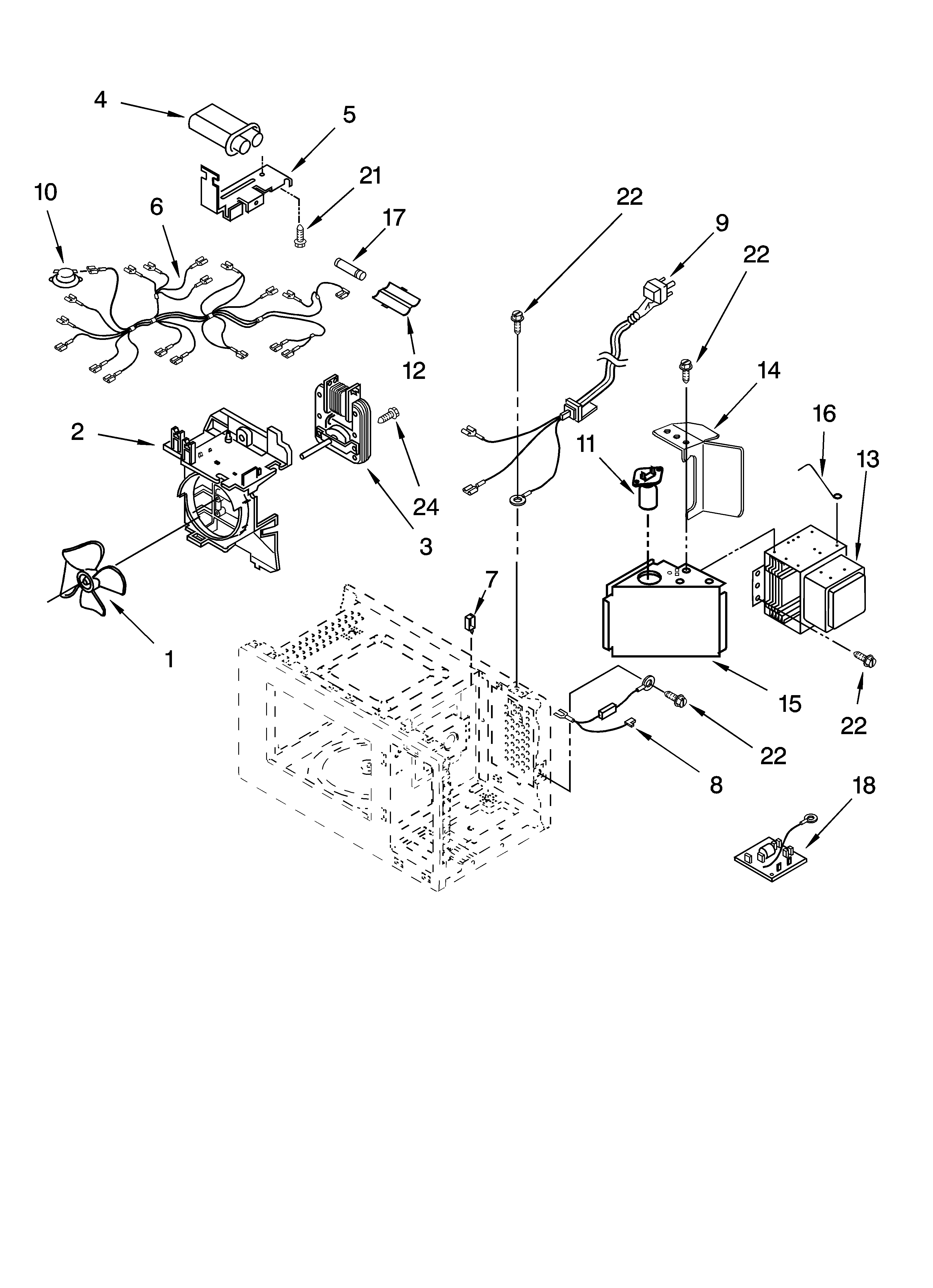 KitchenAid KCMS1555RBL2 oven interior parts diagram
