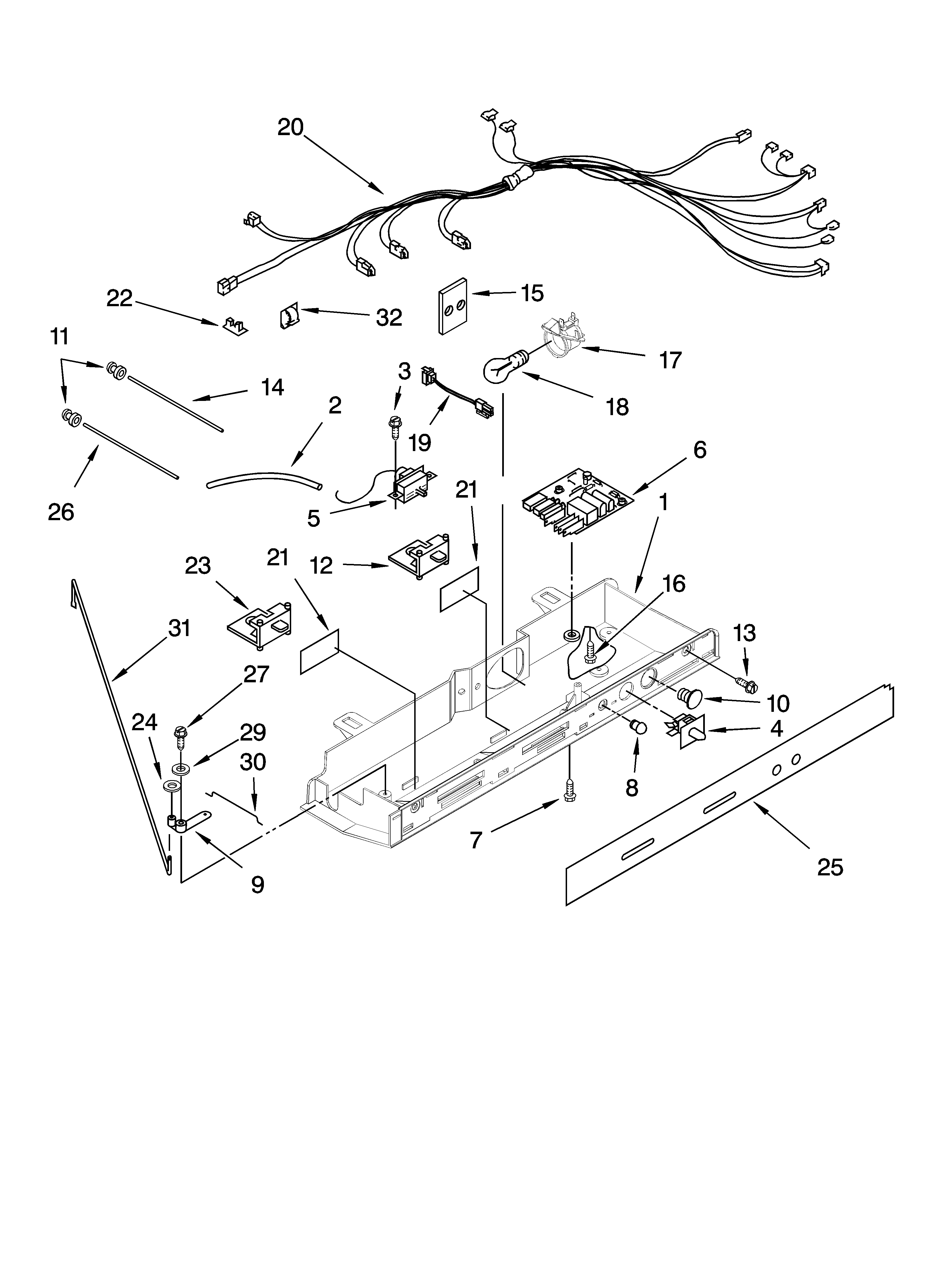KitchenAid KSRG22FKBT18 control parts, optional parts (not included) diagram