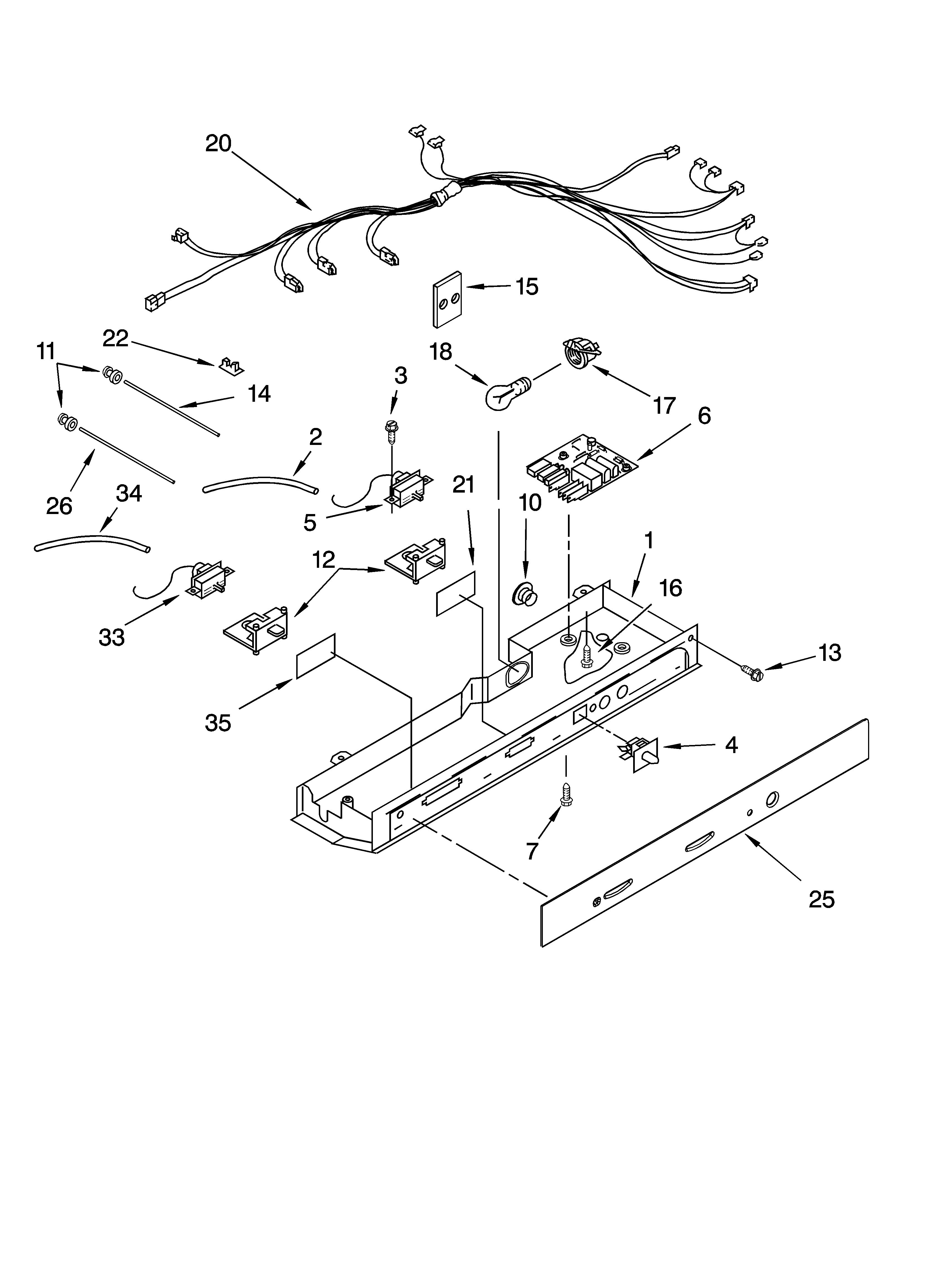 KitchenAid KSRX22FSWH01 control parts, optional parts (not included) diagram