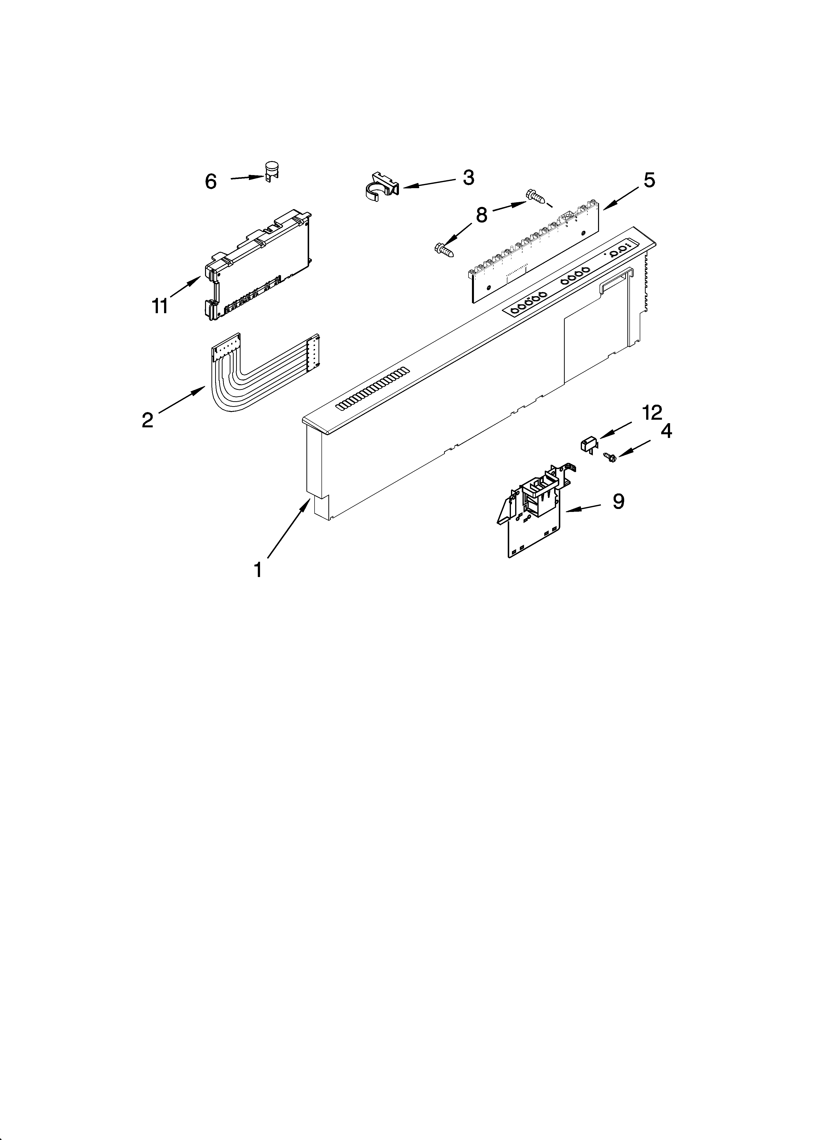 KitchenAid KUDP02FSPA1 control panel parts diagram