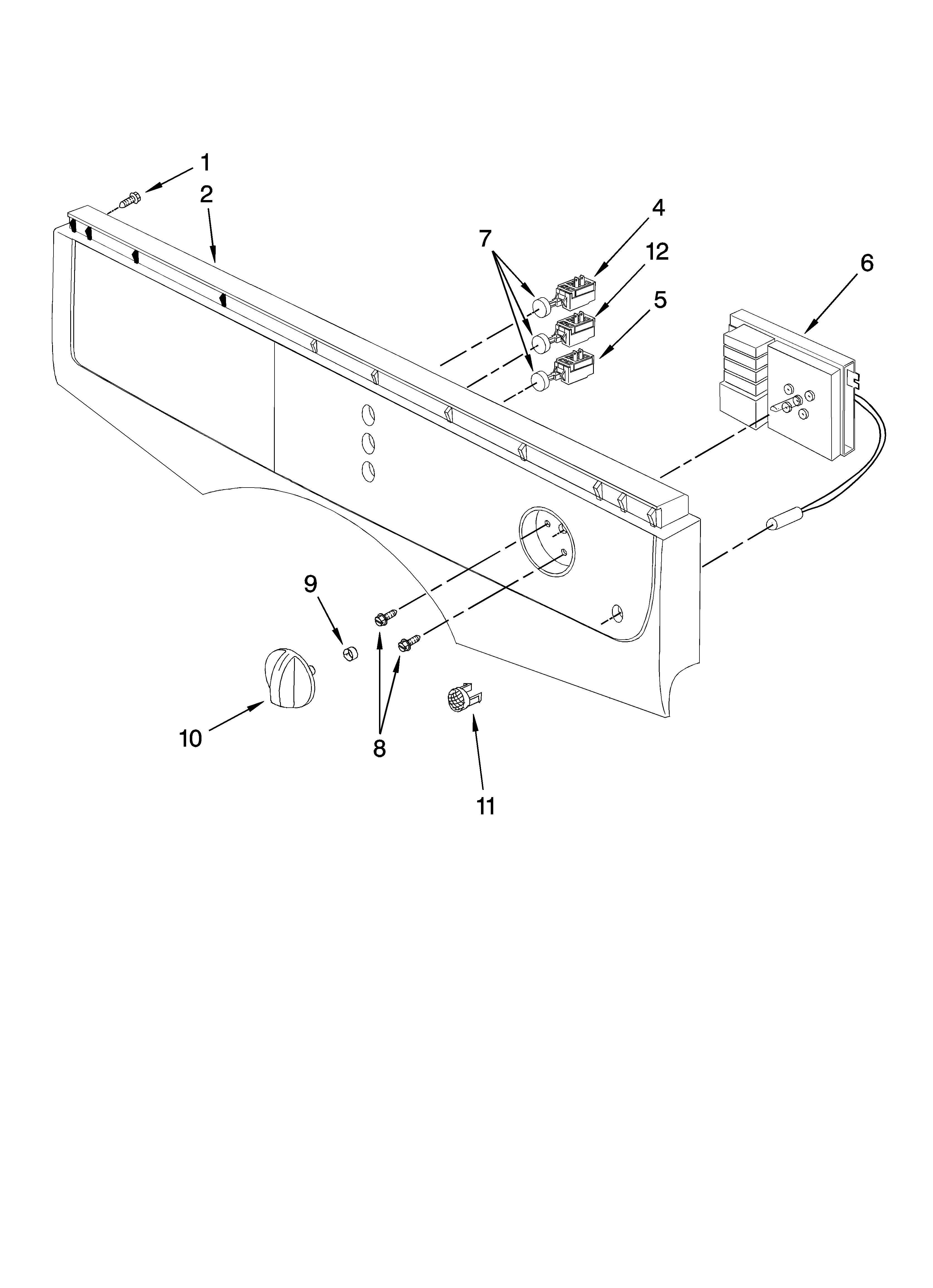 Whirlpool LEW0050PQ2 control panel parts diagram