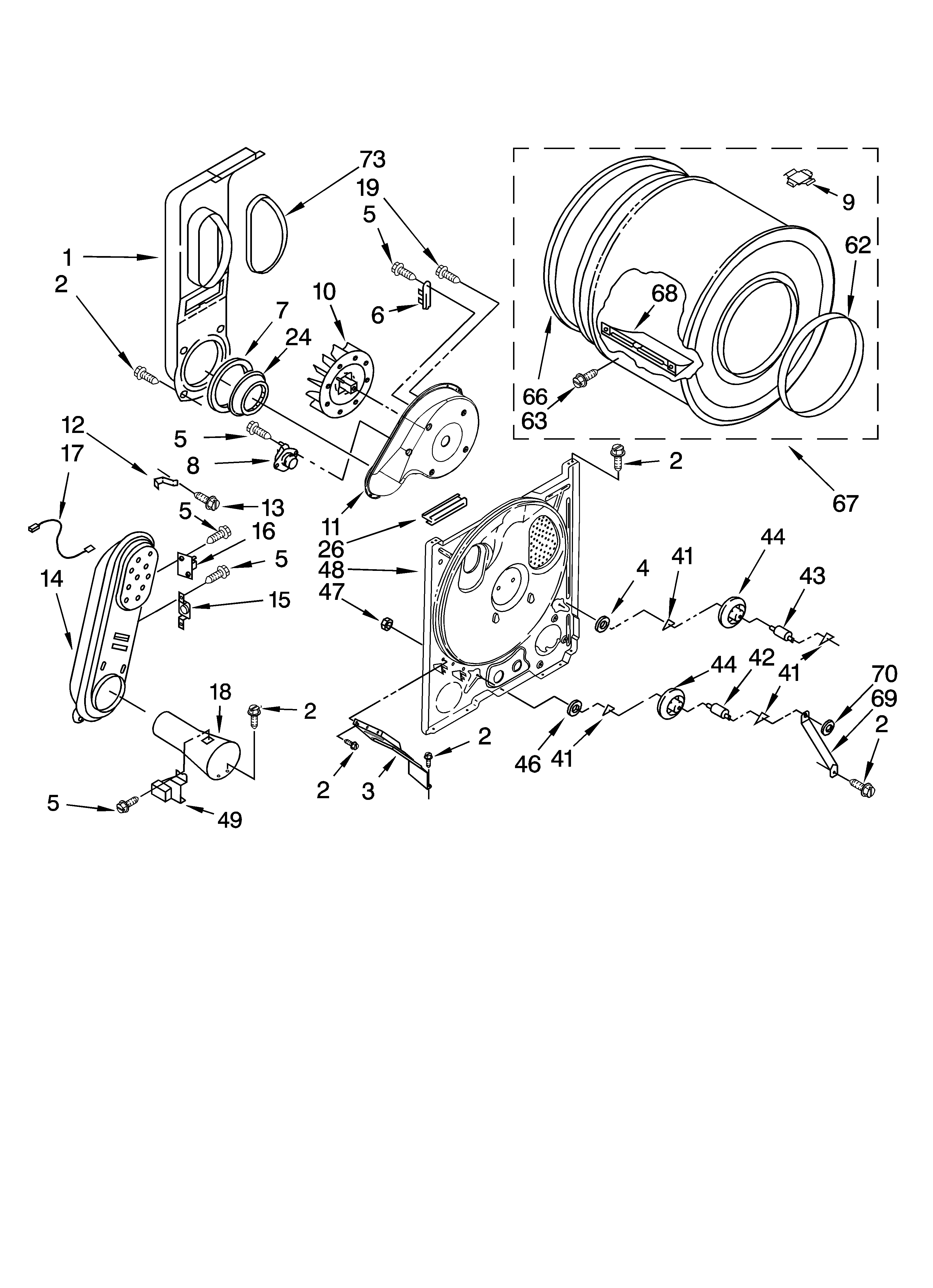 Roper RGD4300SQ0 bulkhead parts, optional parts (not included) diagram
