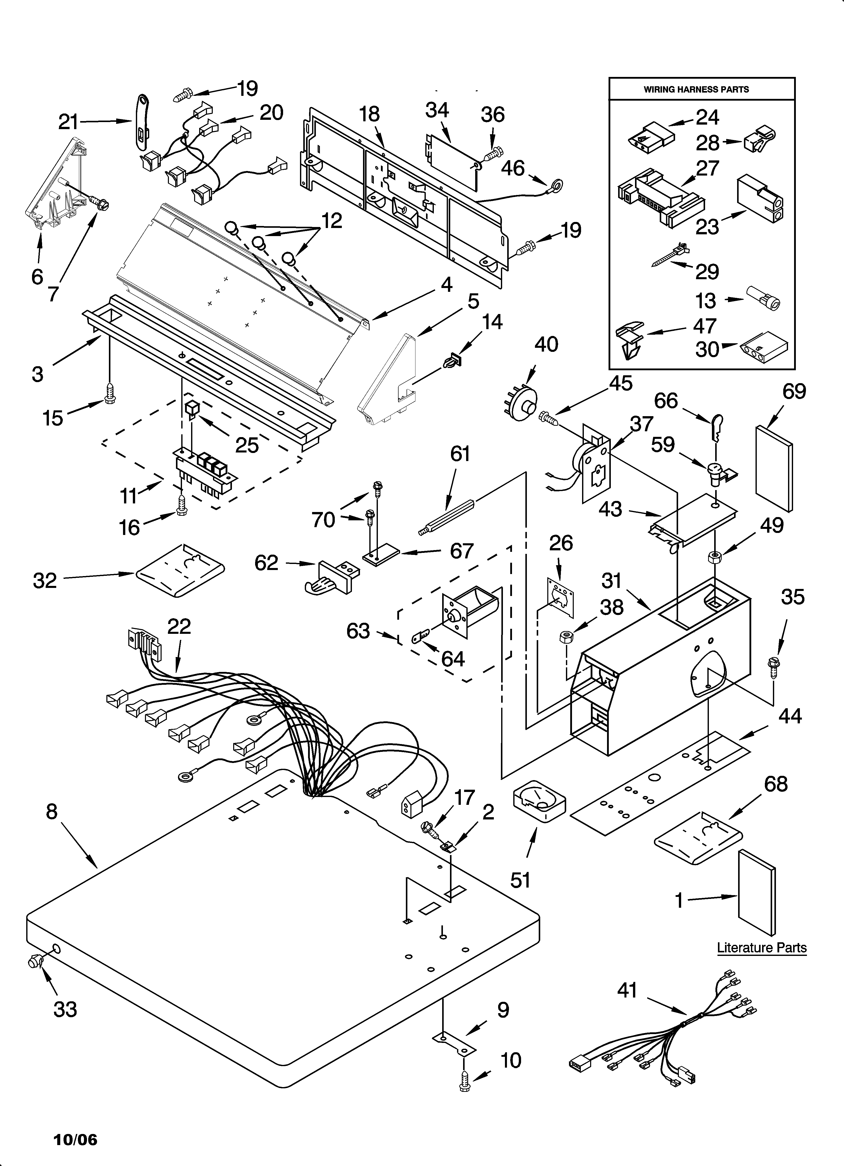 Whirlpool 8TCEM2760KQ0 top and console parts diagram
