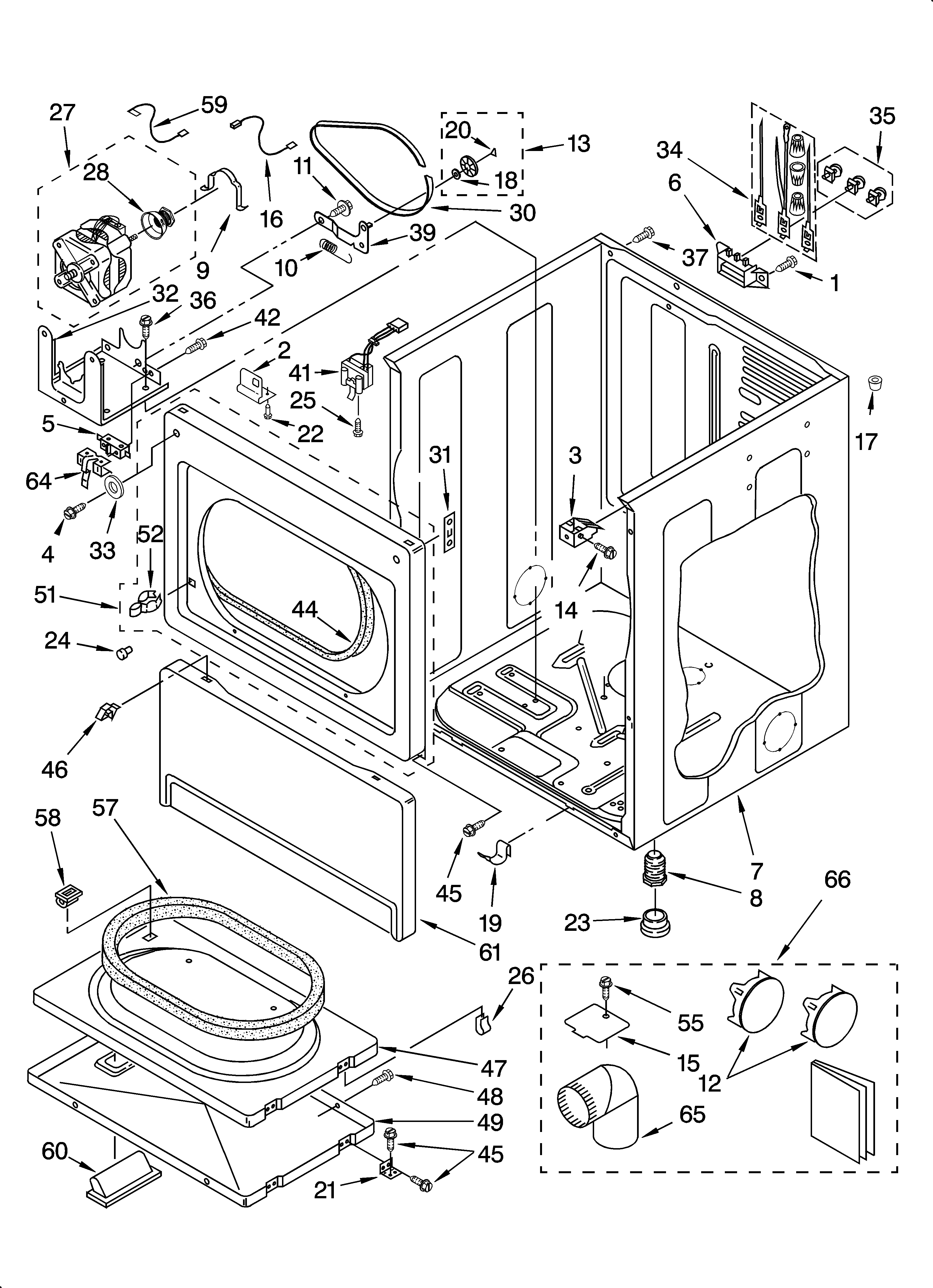 Whirlpool 8TCEM2760KQ0 cabinet parts diagram