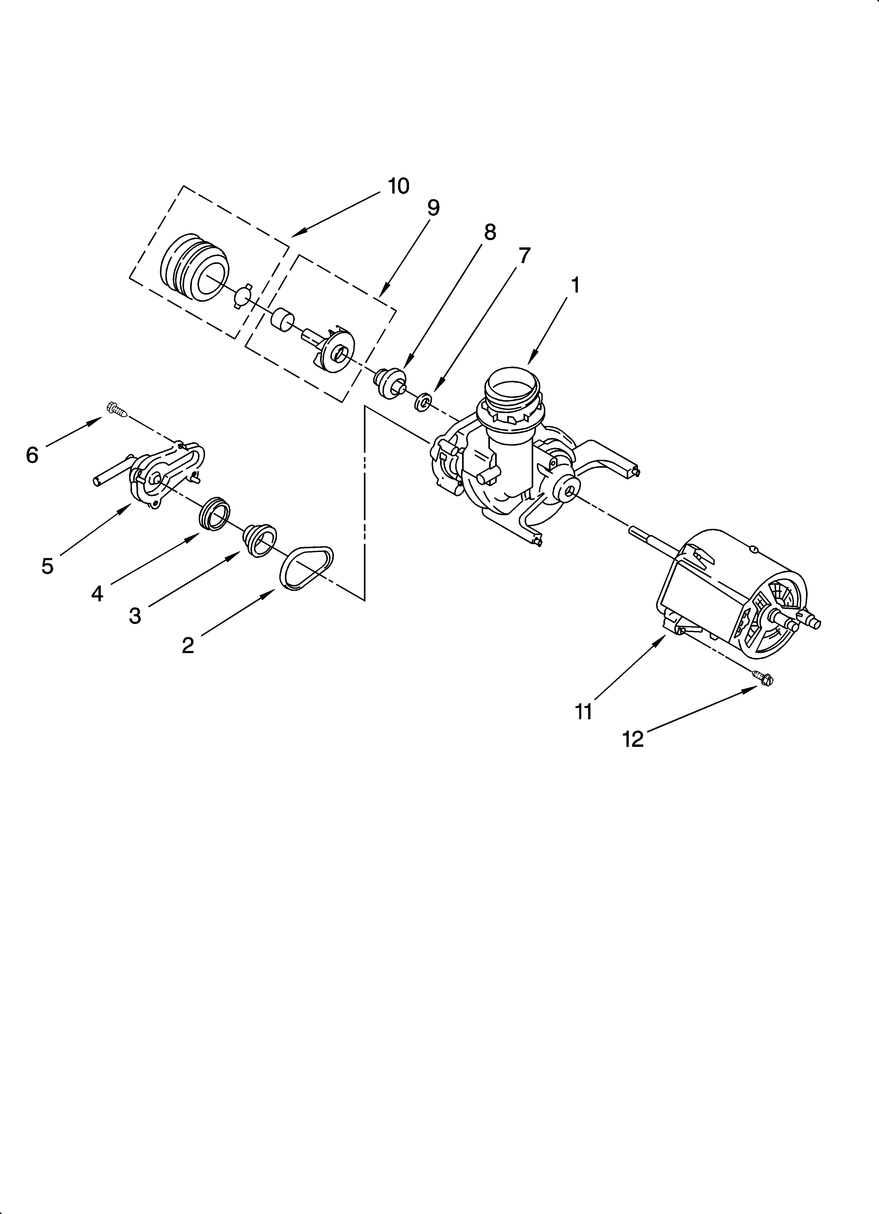 Whirlpool DU860SWSS0 pump and motor parts diagram