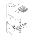 Whirlpool DU948PWSB0 upper dishrack and water feed parts diagram