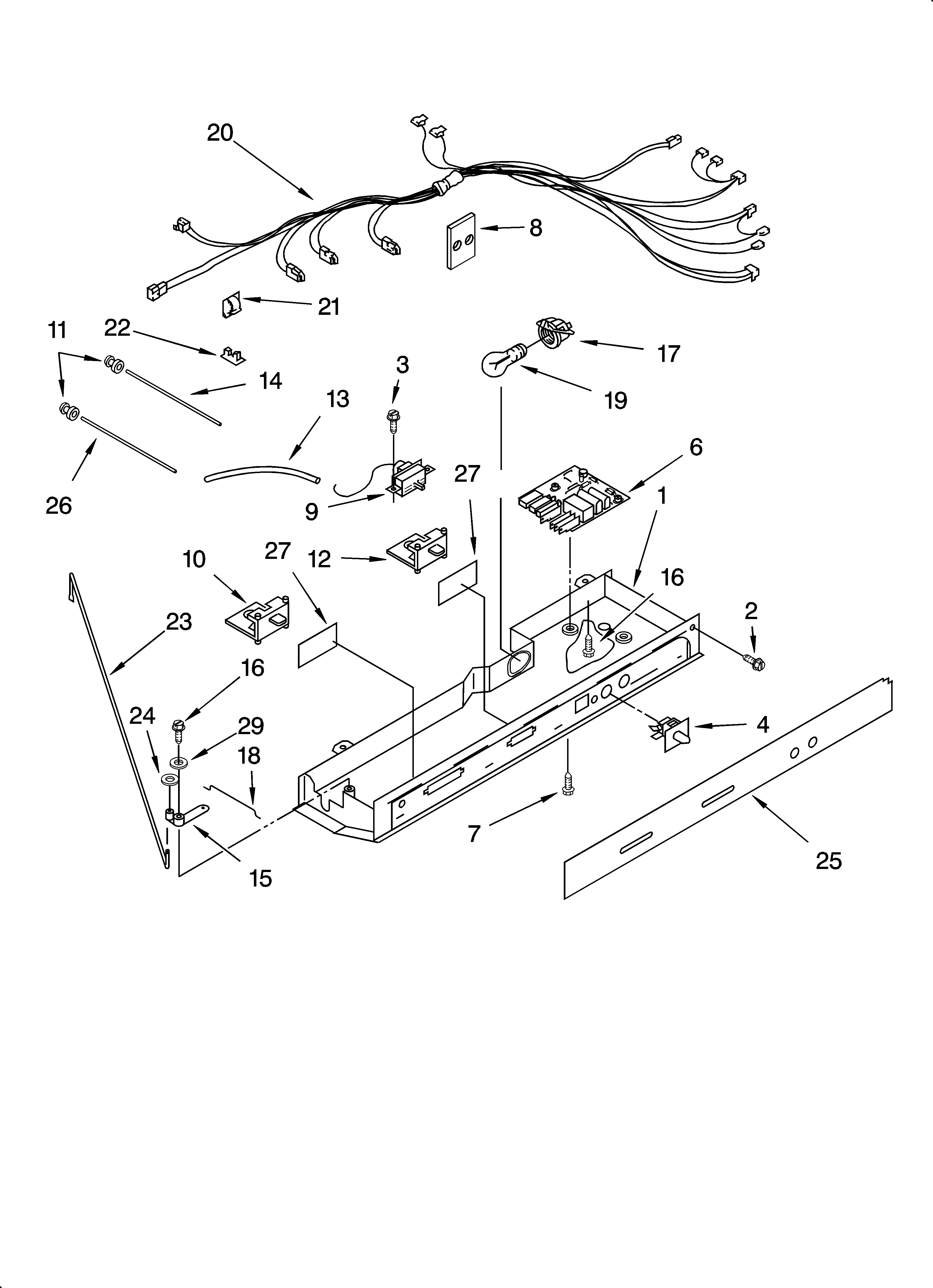 Whirlpool ES5PHAXSL01 control parts diagram