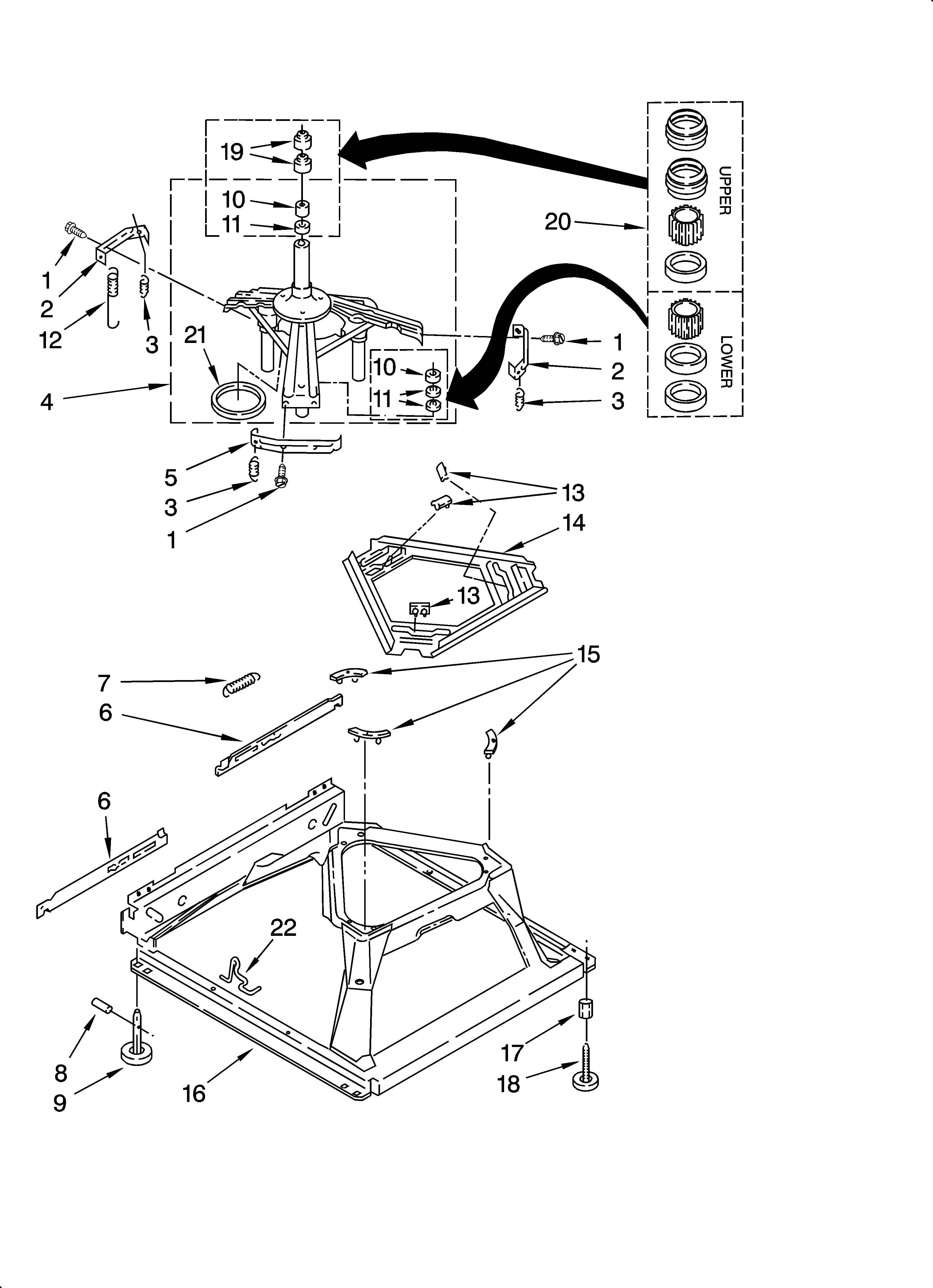 Estate ETW4400SQ1 machine base parts diagram