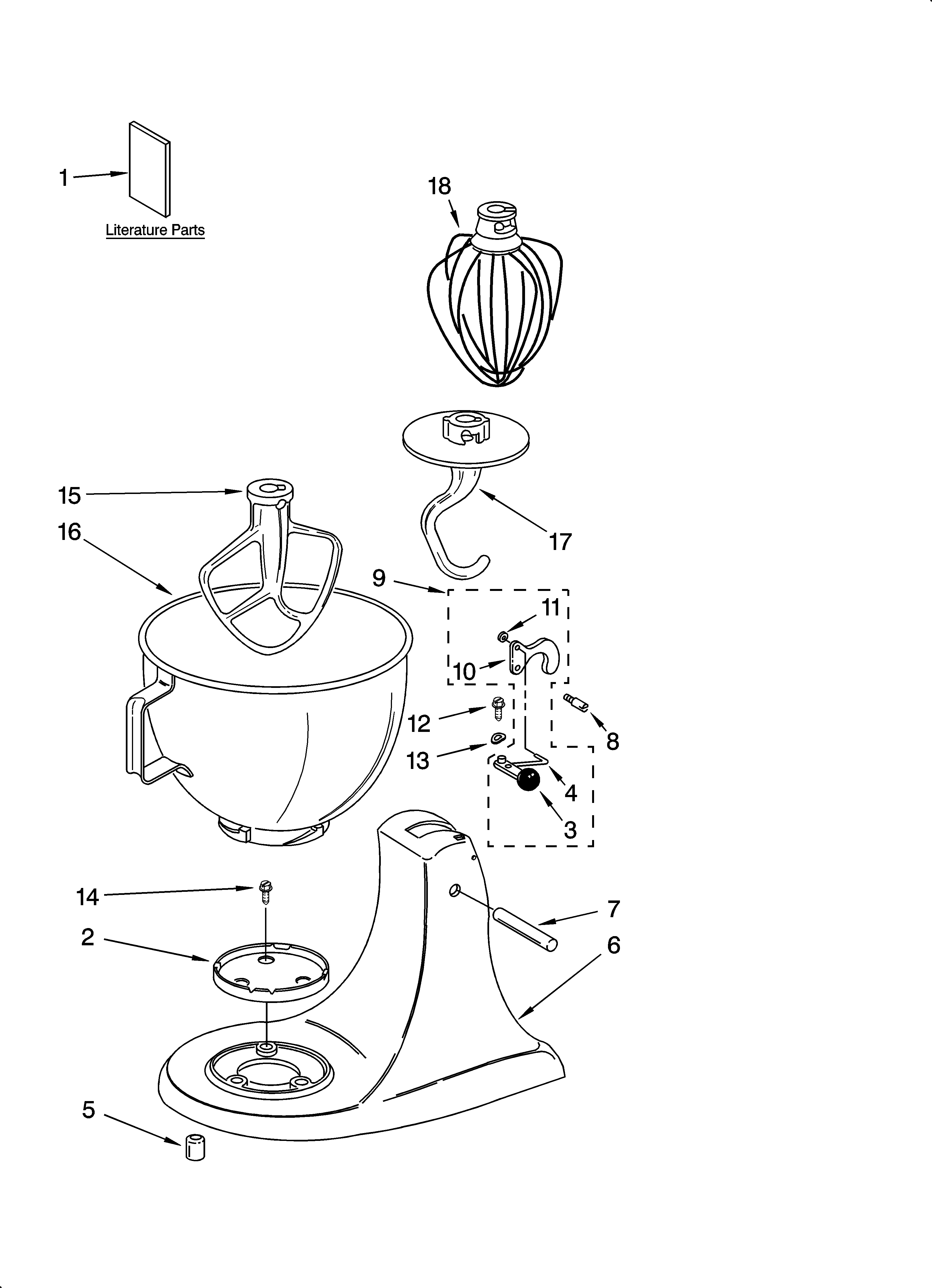 KitchenAid KSM120WH0 base and pedestal unit diagram