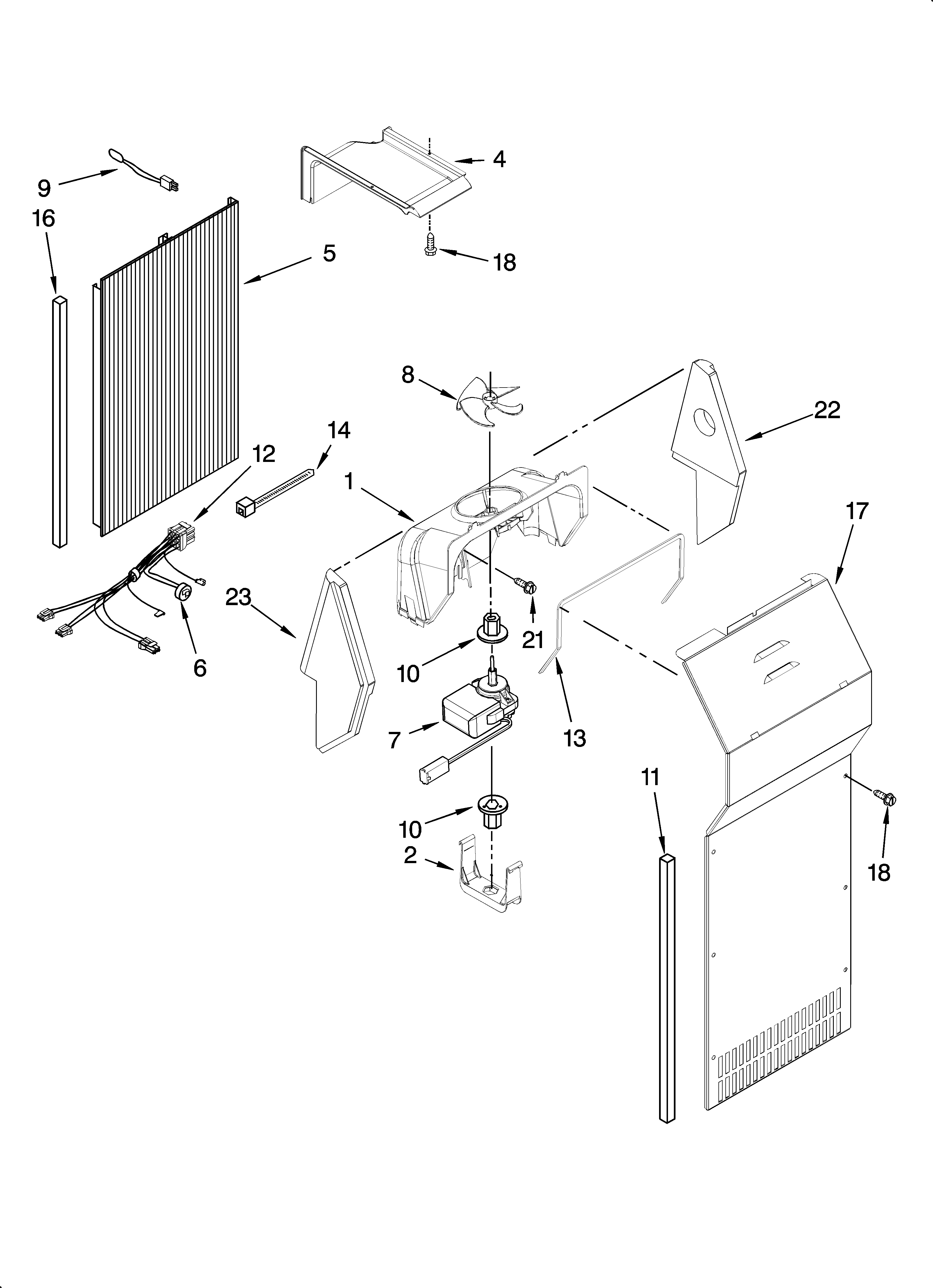 KitchenAid KSRA22CNBT01 air flow parts diagram