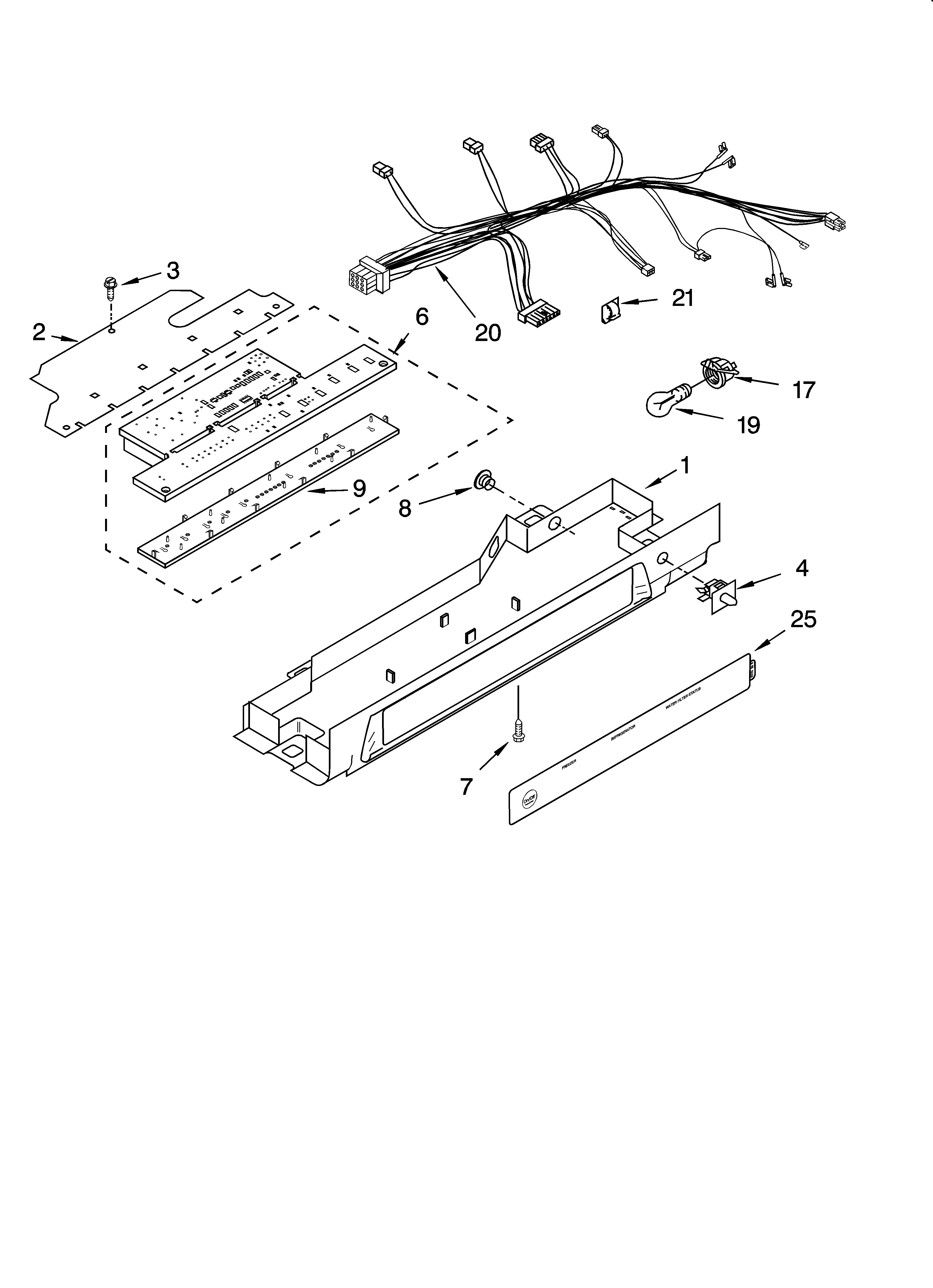 KitchenAid KSRA22CNBT01 control parts, optional parts (not included) diagram