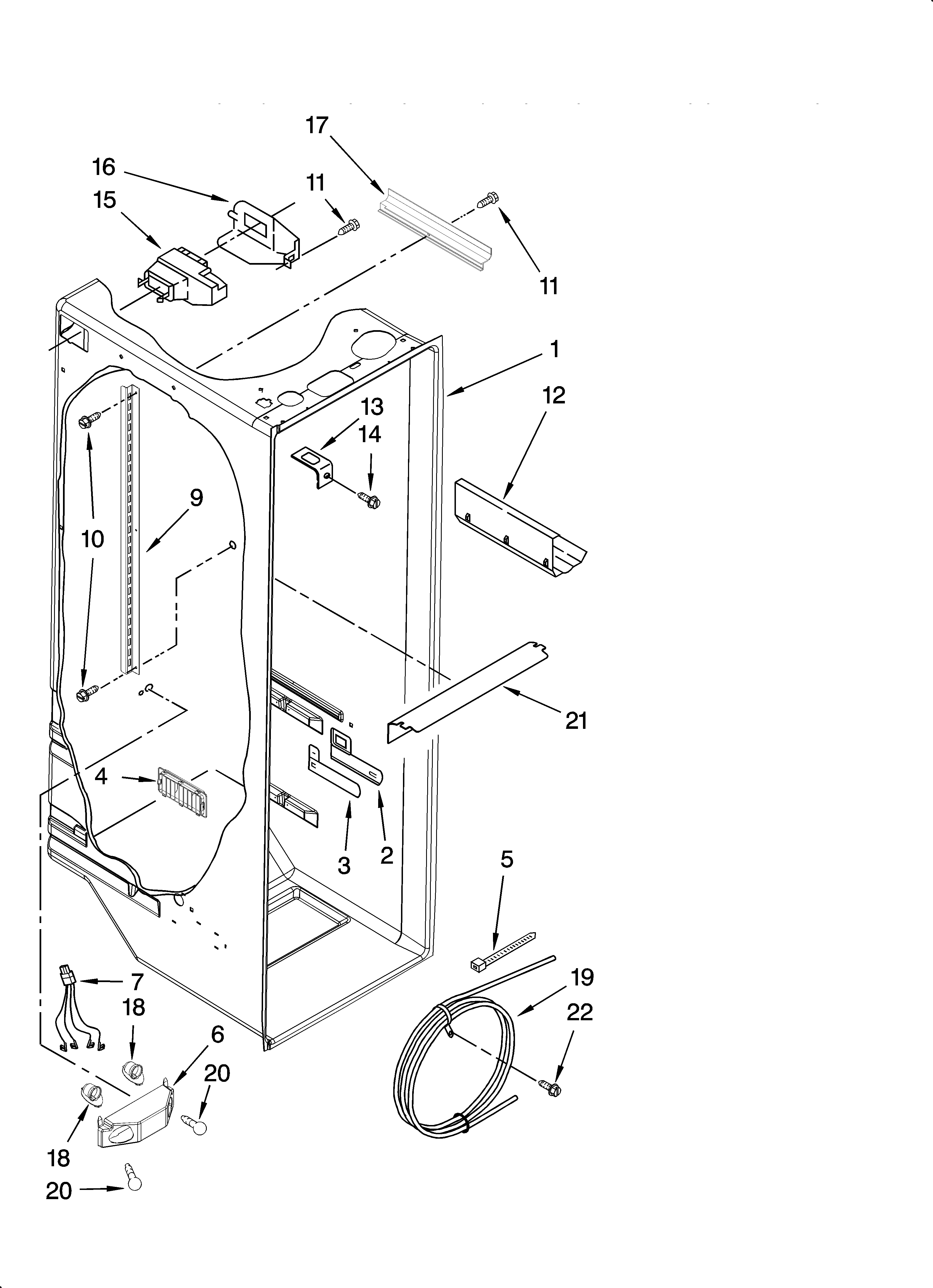 KitchenAid KSRG22FTSS00 refrigerator liner parts diagram
