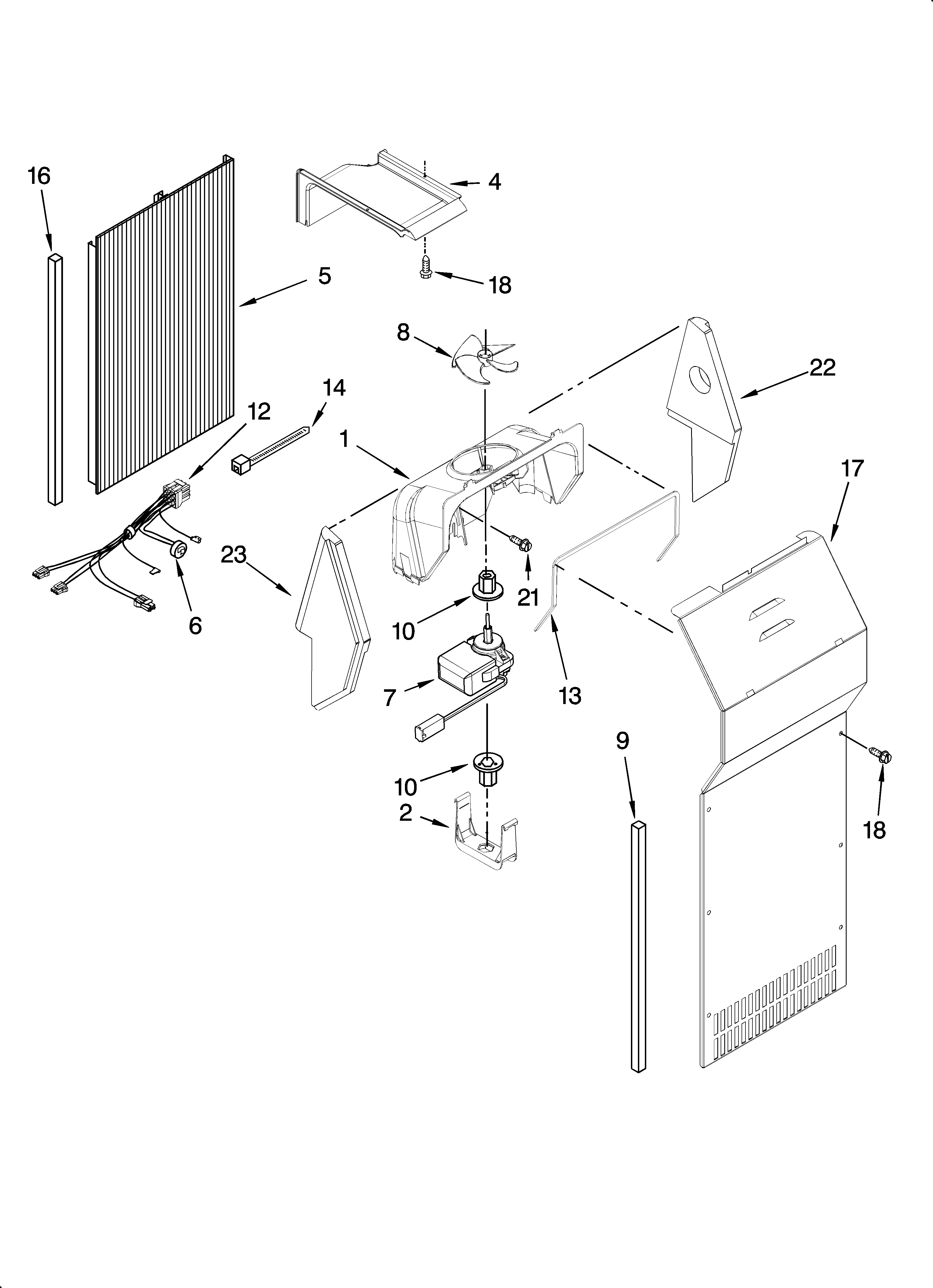 KitchenAid KSRG22FTSS00 air flow parts diagram