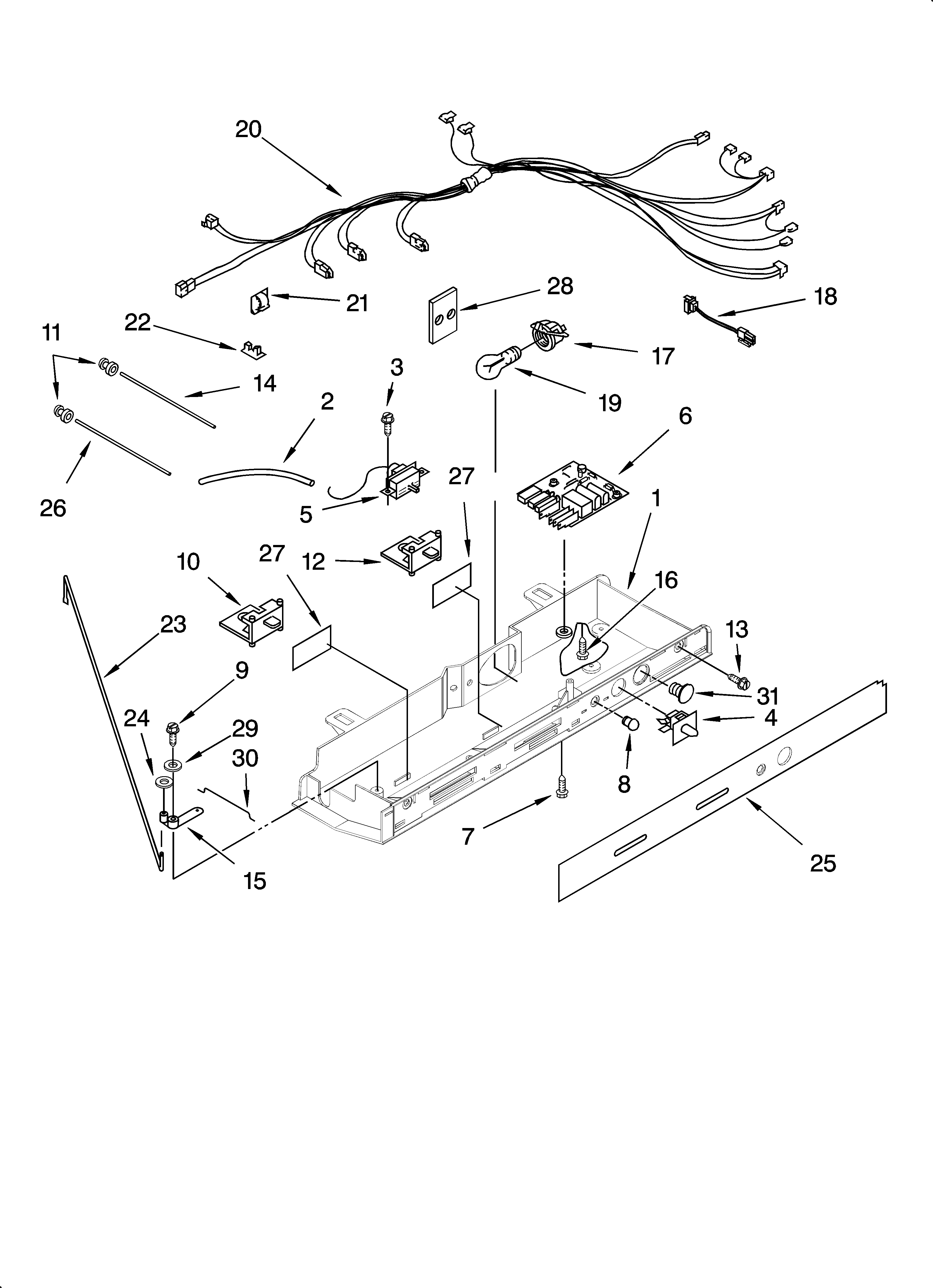 KitchenAid KSRG25FTST00 control parts diagram