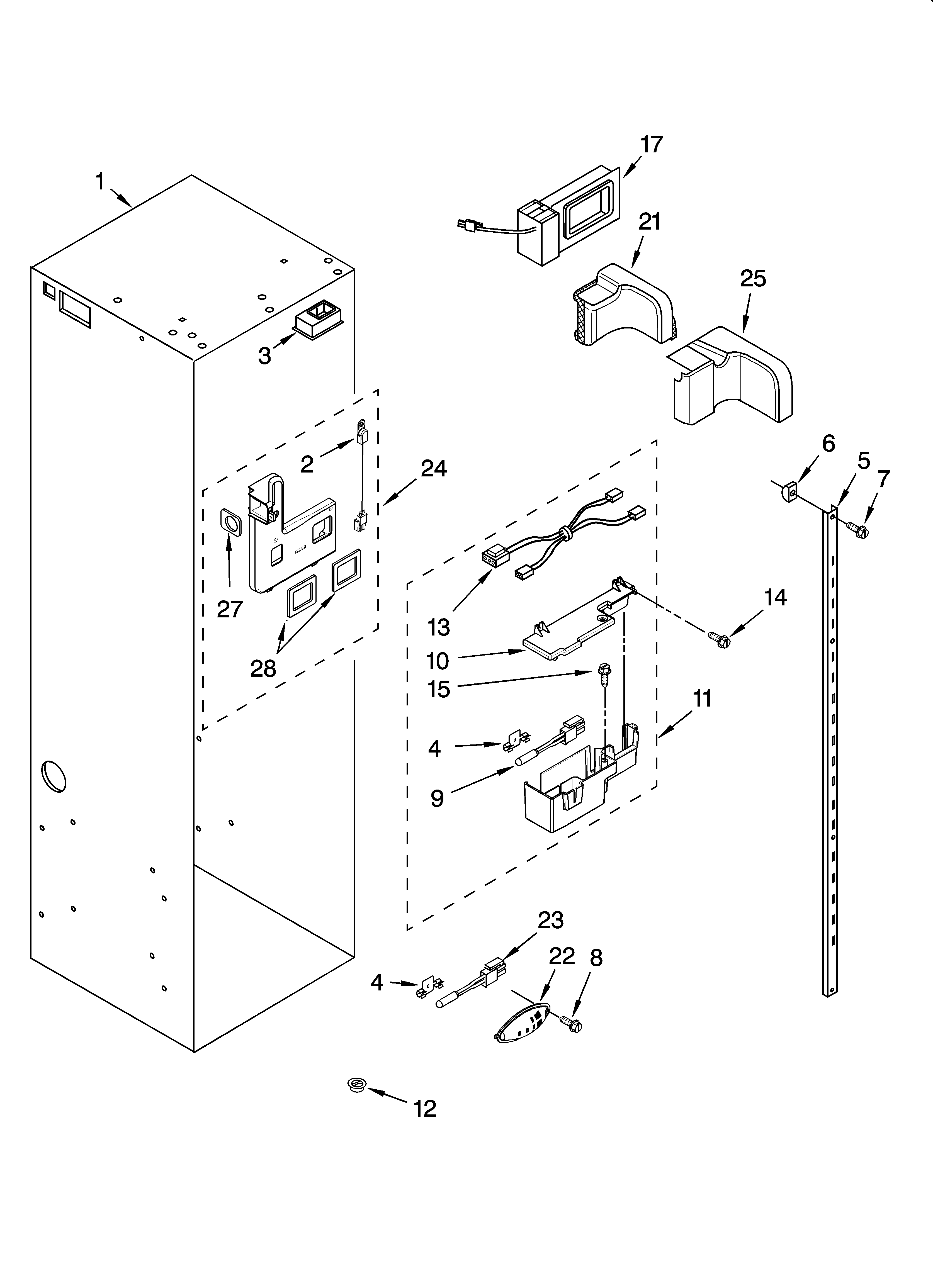 KitchenAid KSSC36FMS03 refrigerator liner parts diagram