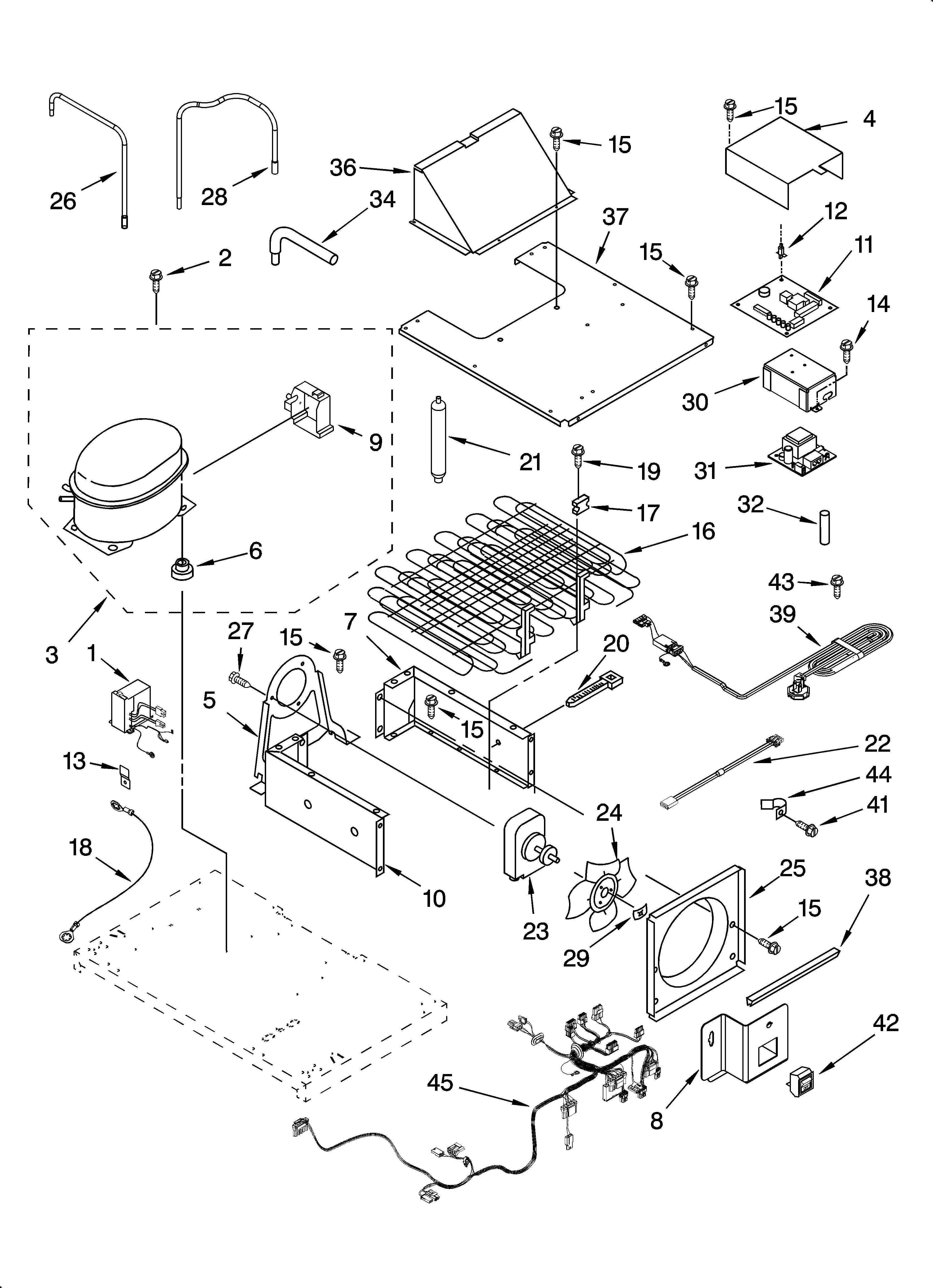 KitchenAid KSSC36QMS03 upper unit parts diagram