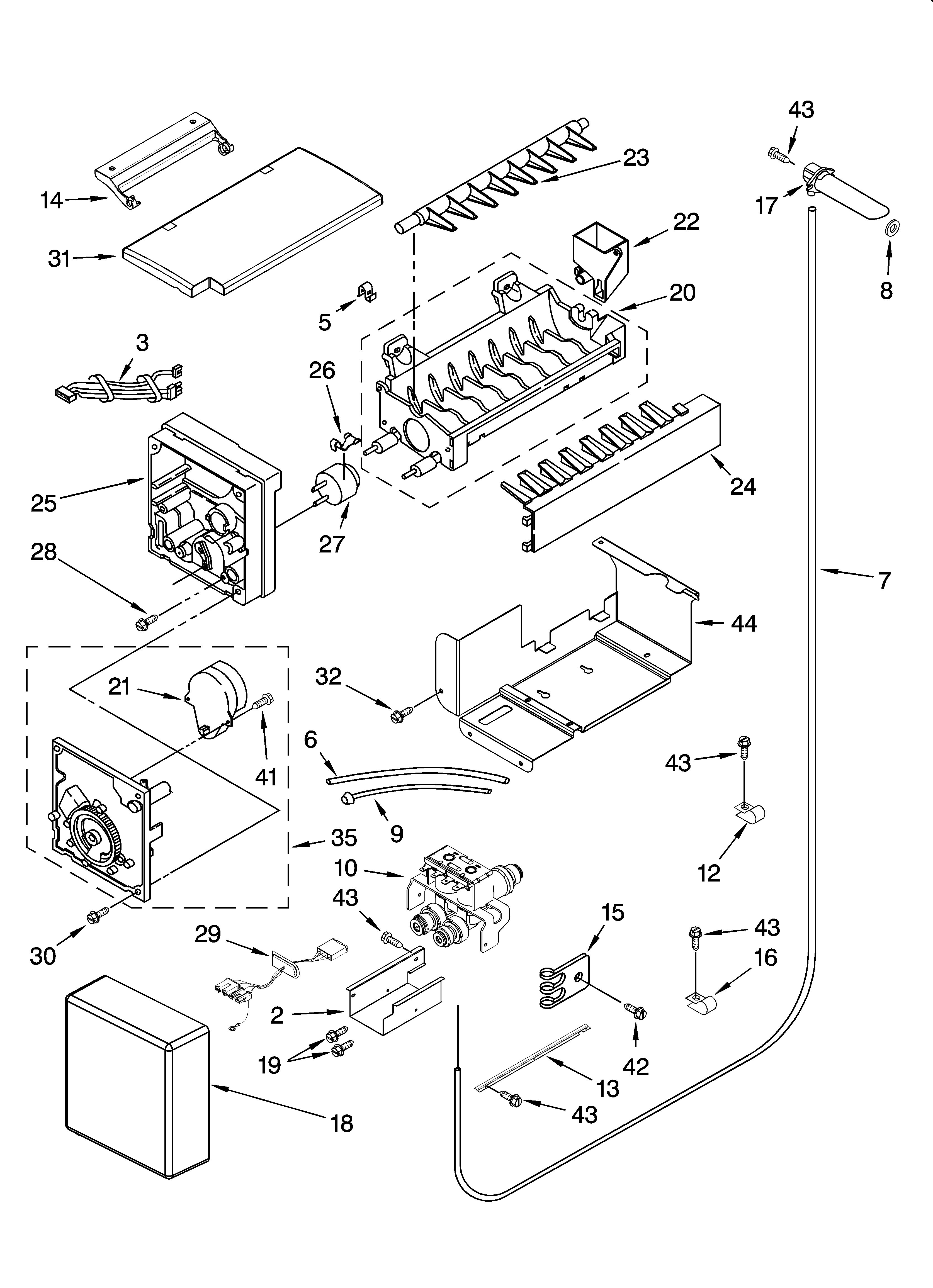 KitchenAid KSSC36QMS03 icemaker parts diagram
