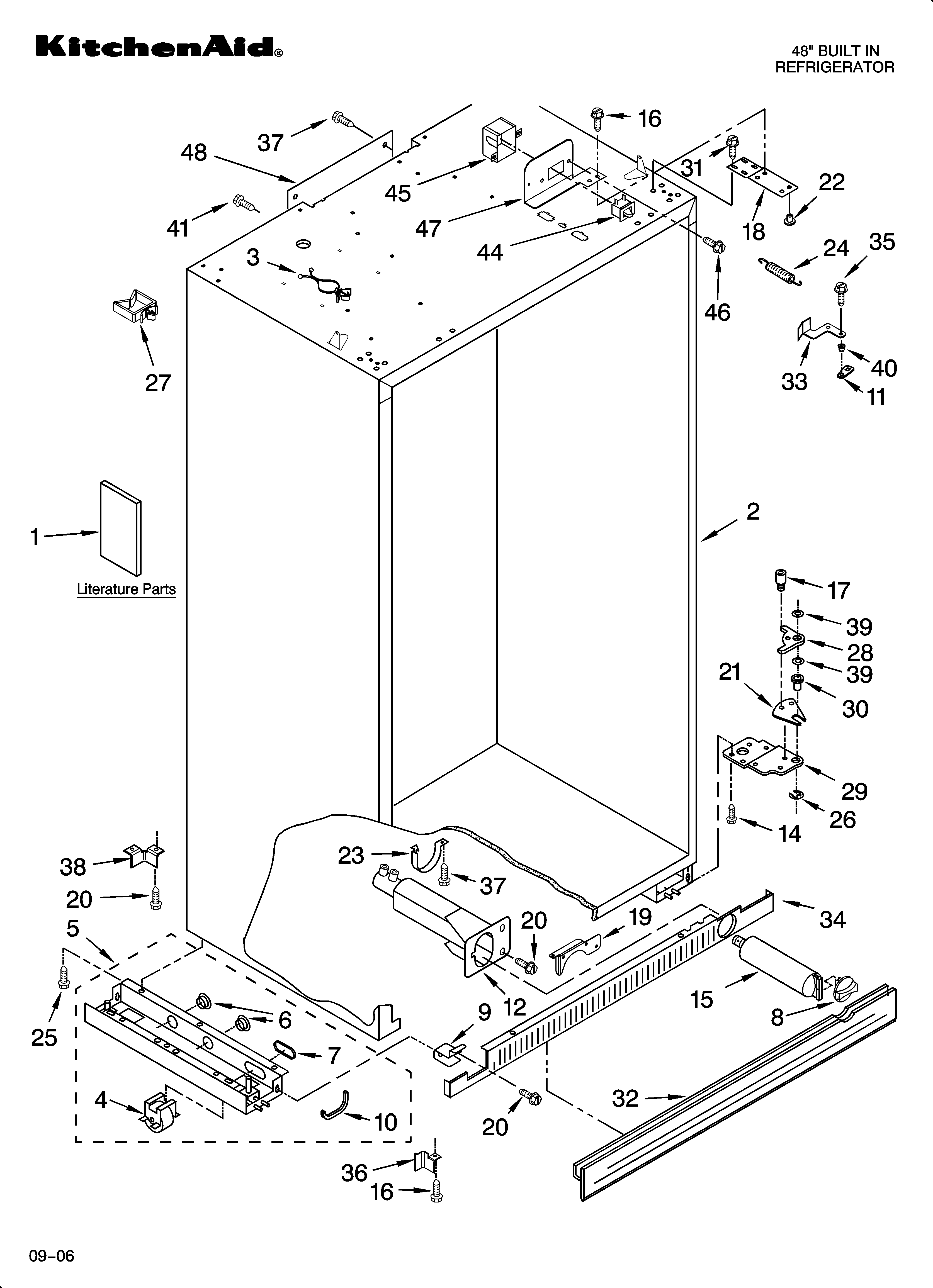 KitchenAid KSSC48FMS03 cabinet parts diagram
