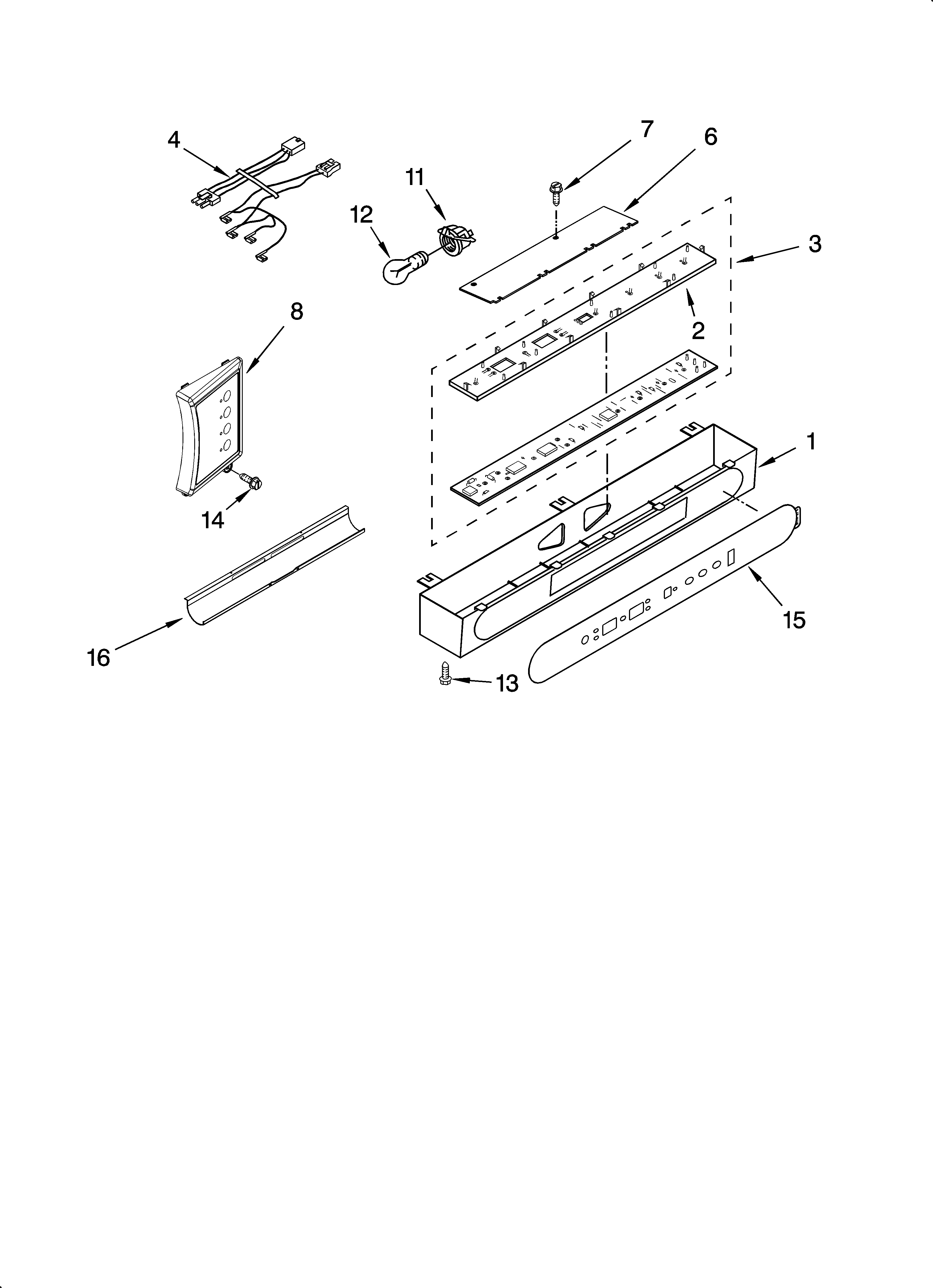 KitchenAid KSSC48FMS03 control panel parts diagram
