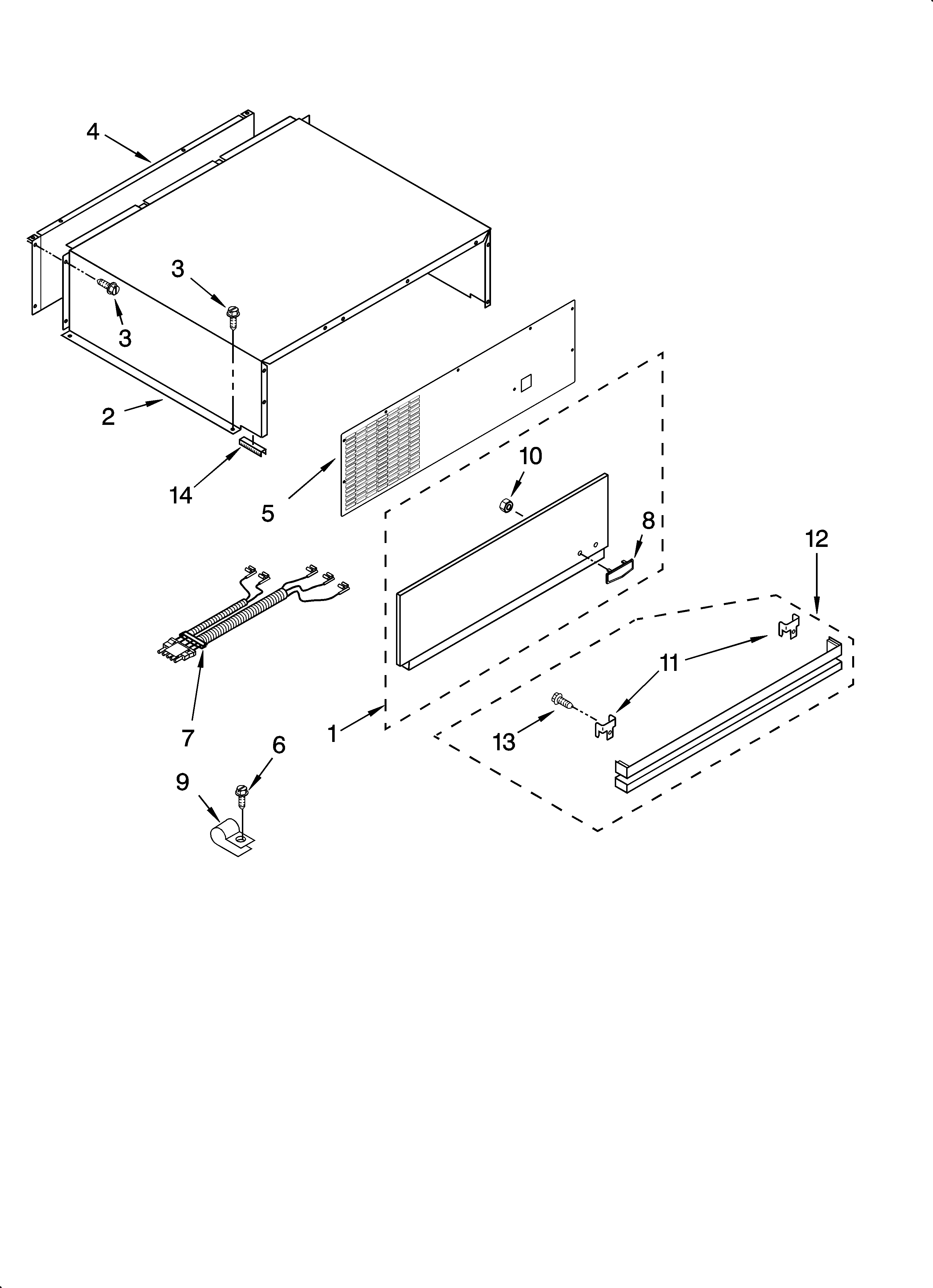 KitchenAid KSSC48FMS03 top grille and unit cover parts diagram