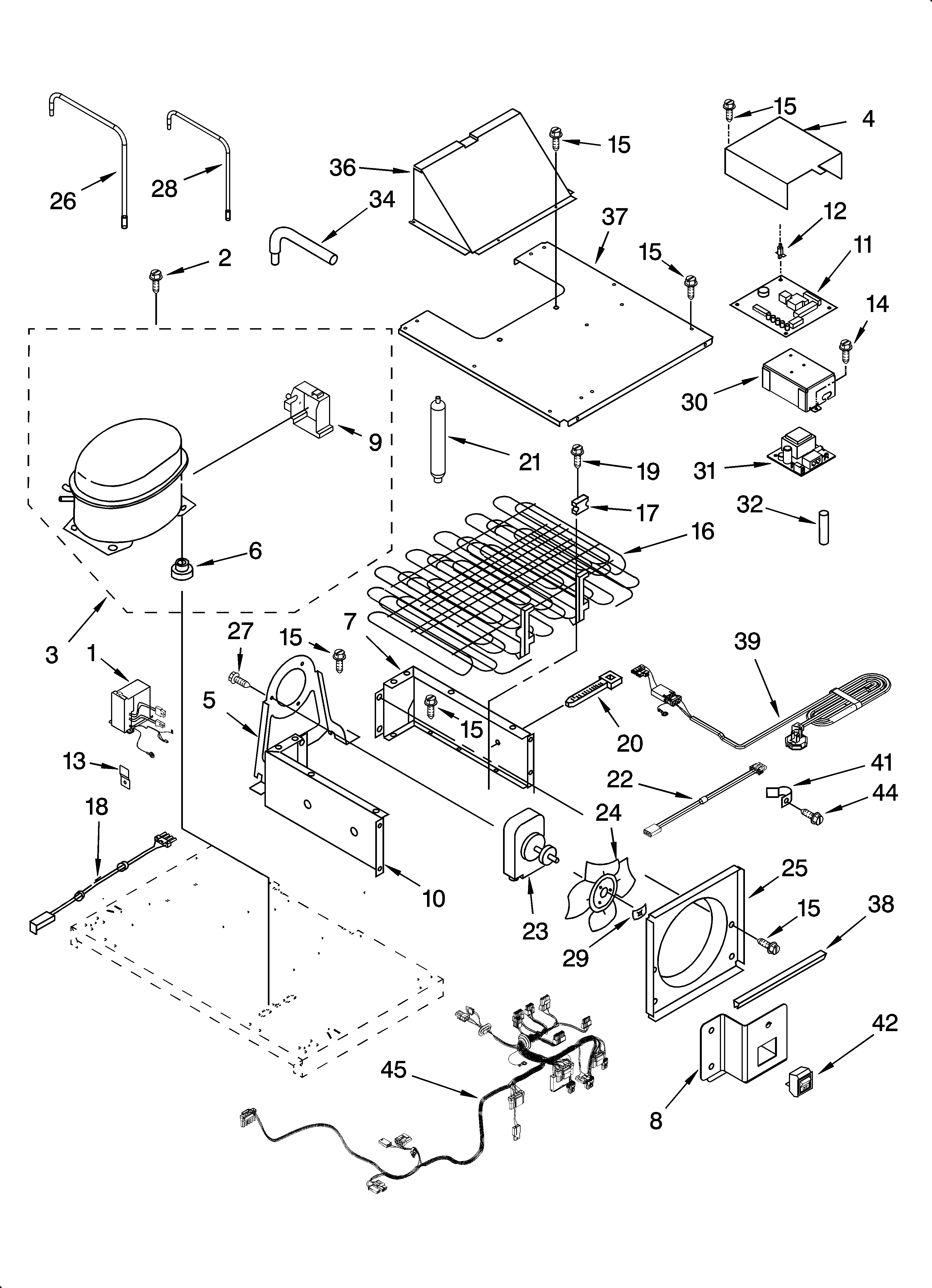 KitchenAid KSSC48FMS03 upper unit parts diagram
