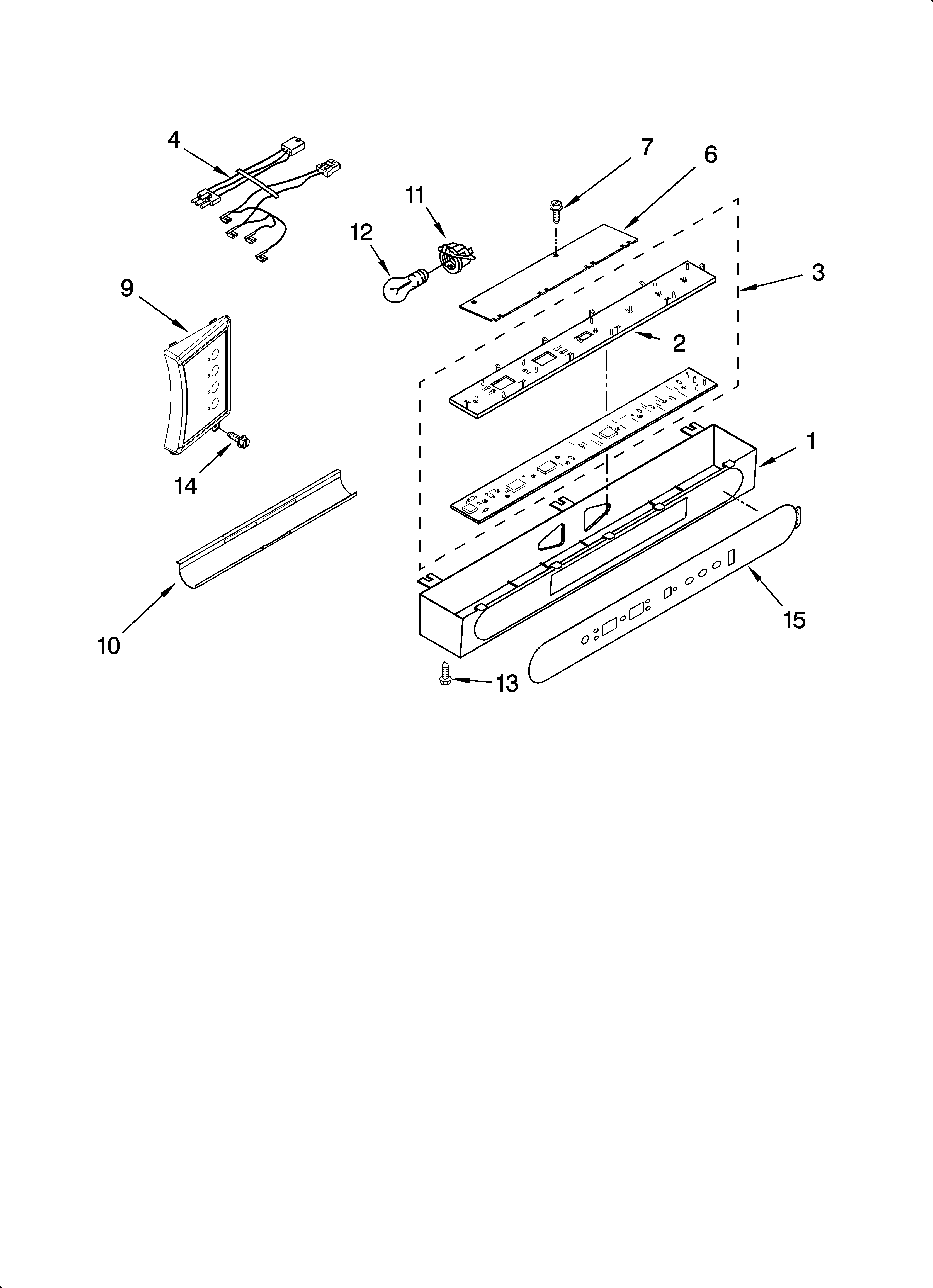 KitchenAid KSSO36FMX03 control panel parts diagram