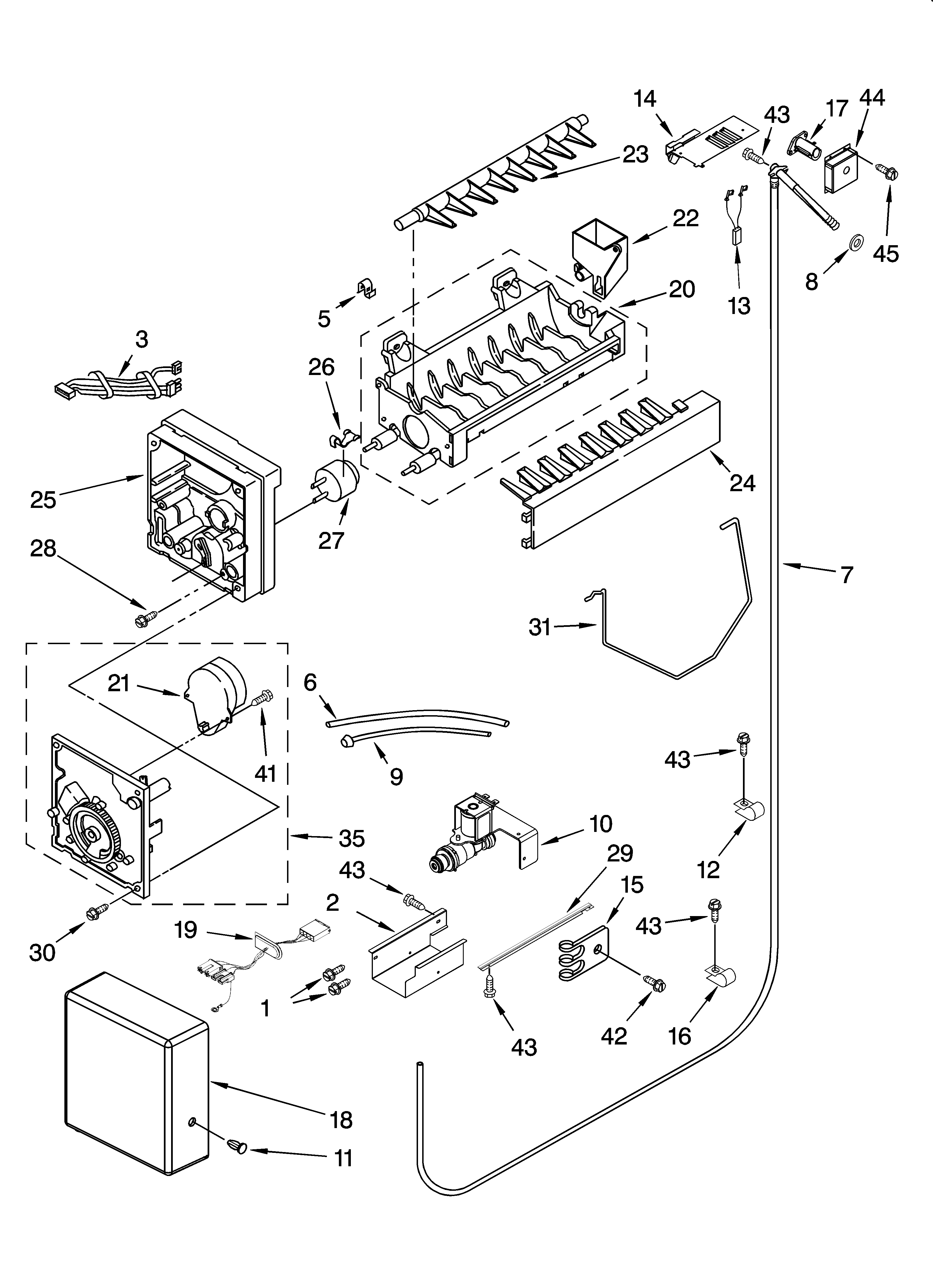 KitchenAid KSSO36FMX03 icemaker parts diagram