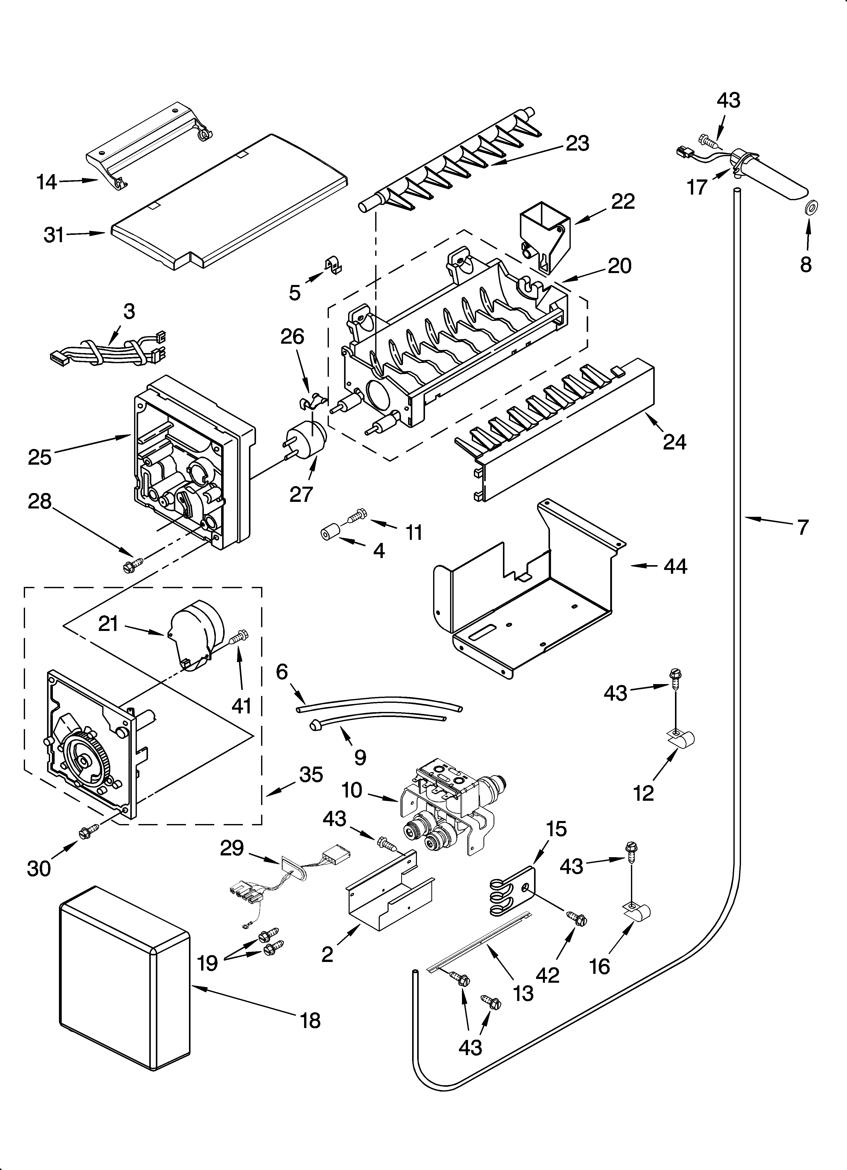 KitchenAid KSSO36QMB02 icemaker parts diagram