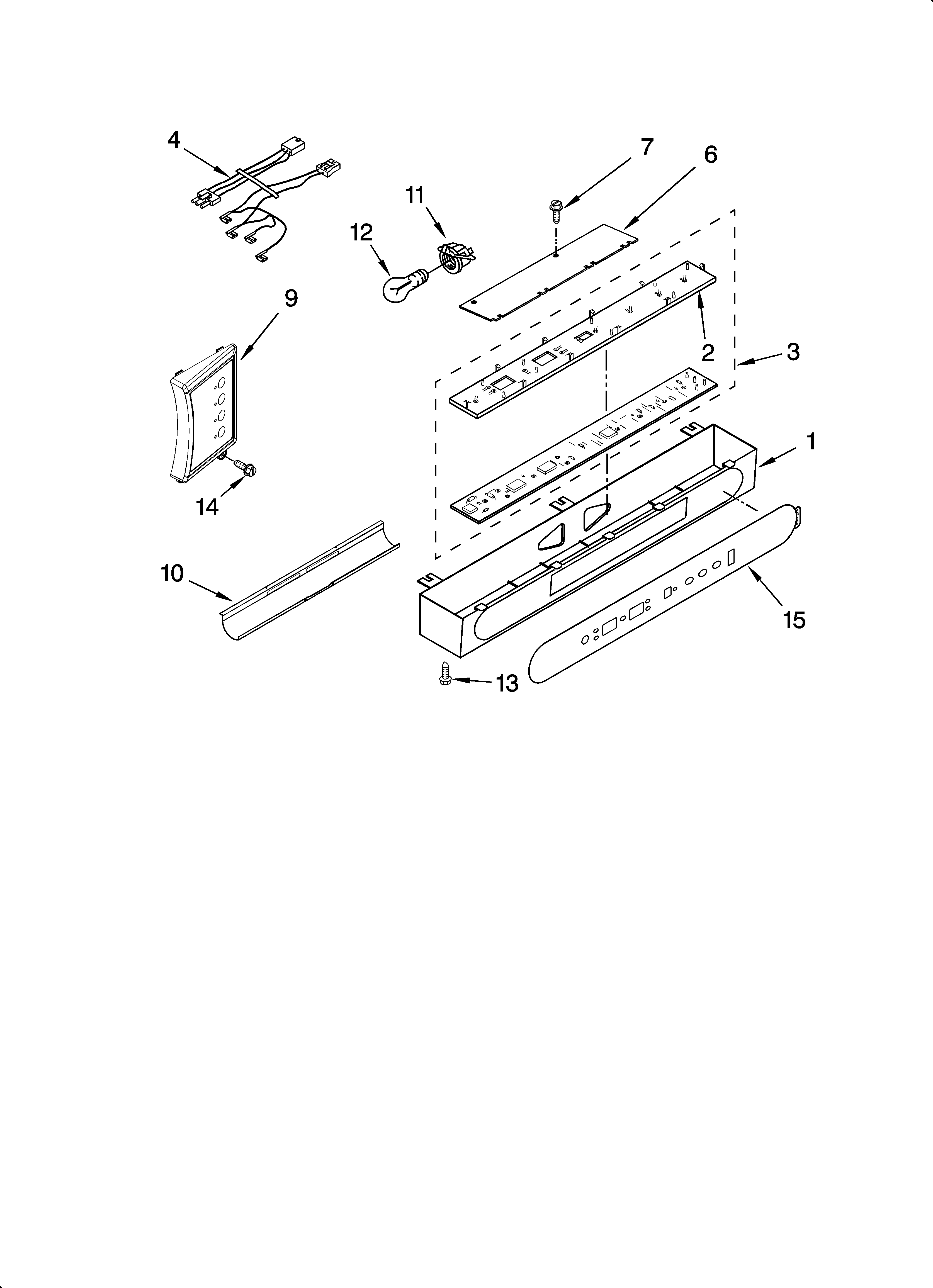 KitchenAid KSSO48QMB03 control panel parts diagram