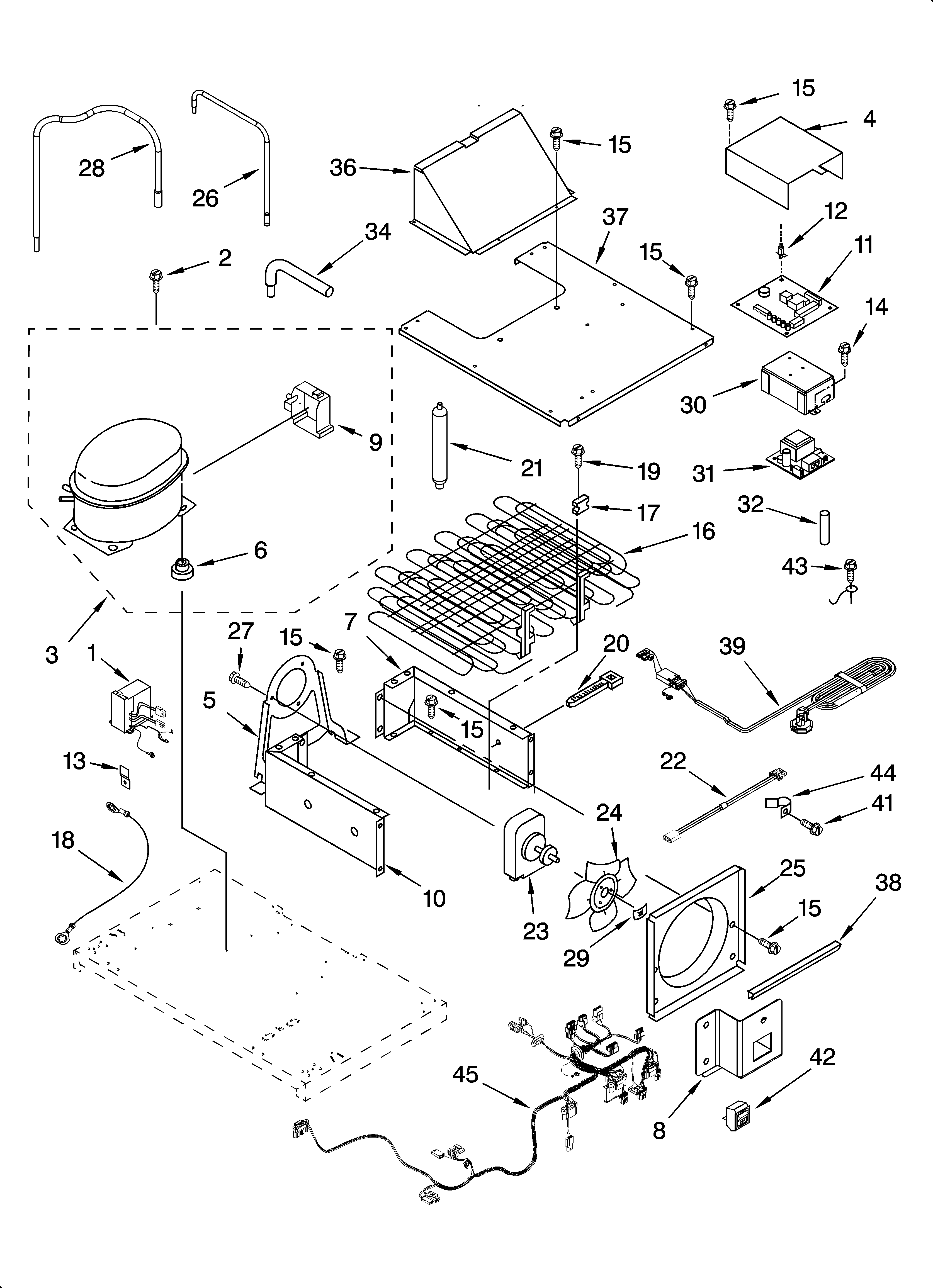 KitchenAid KSSO48QMB03 upper unit parts diagram