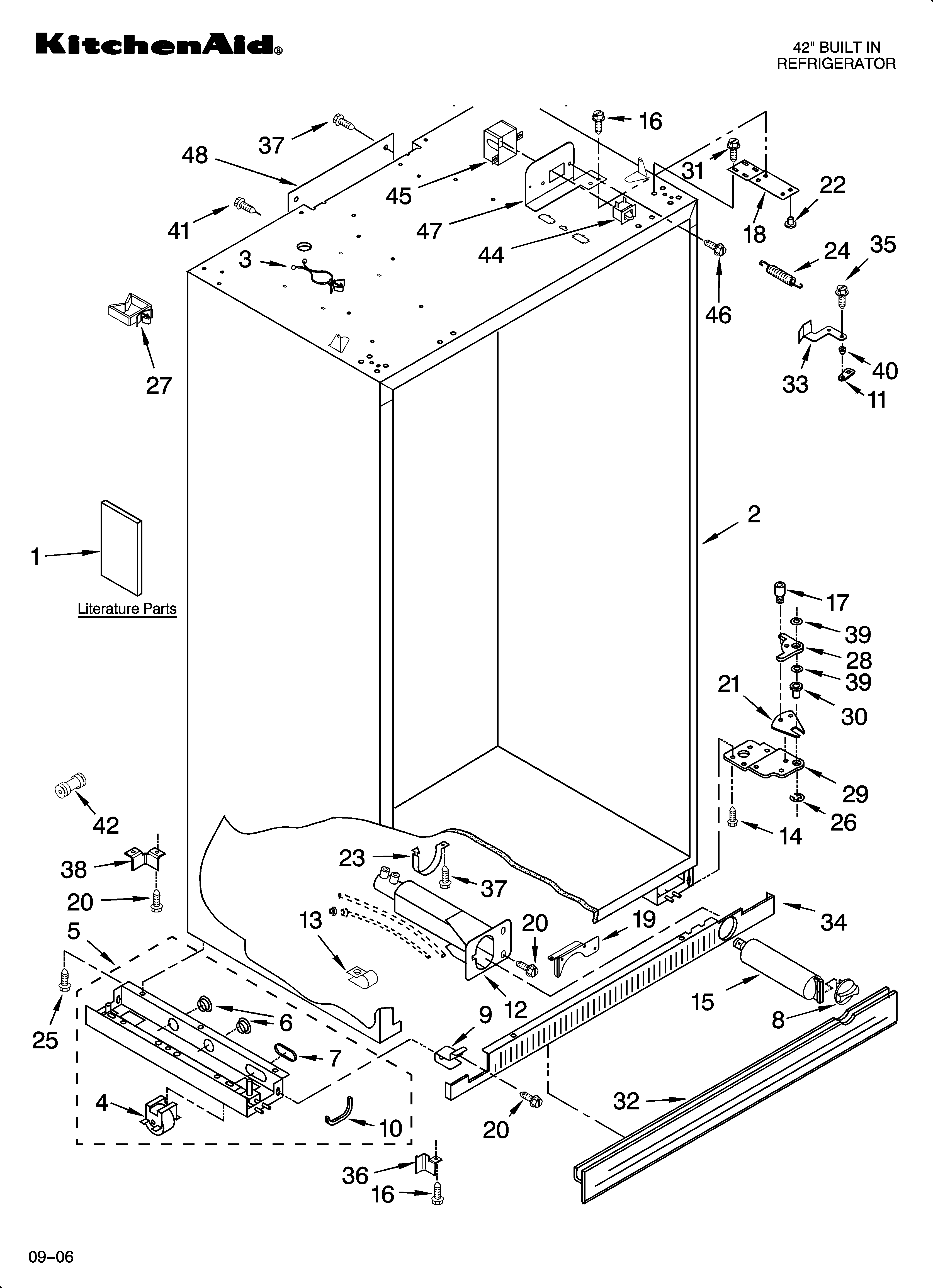 KitchenAid KSSP42QMS03 cabinet parts diagram