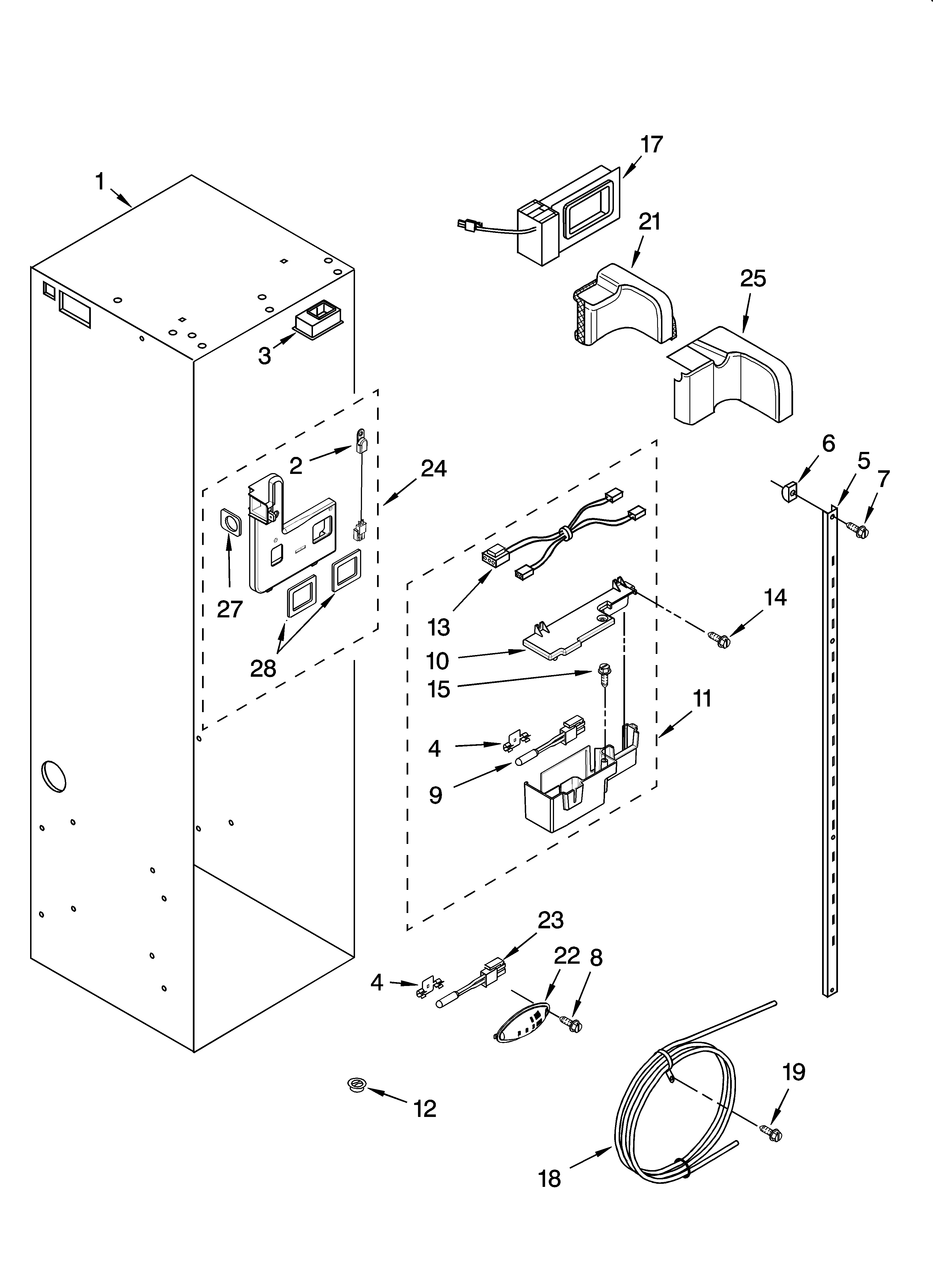 KitchenAid KSSP42QMS03 refrigerator liner parts diagram