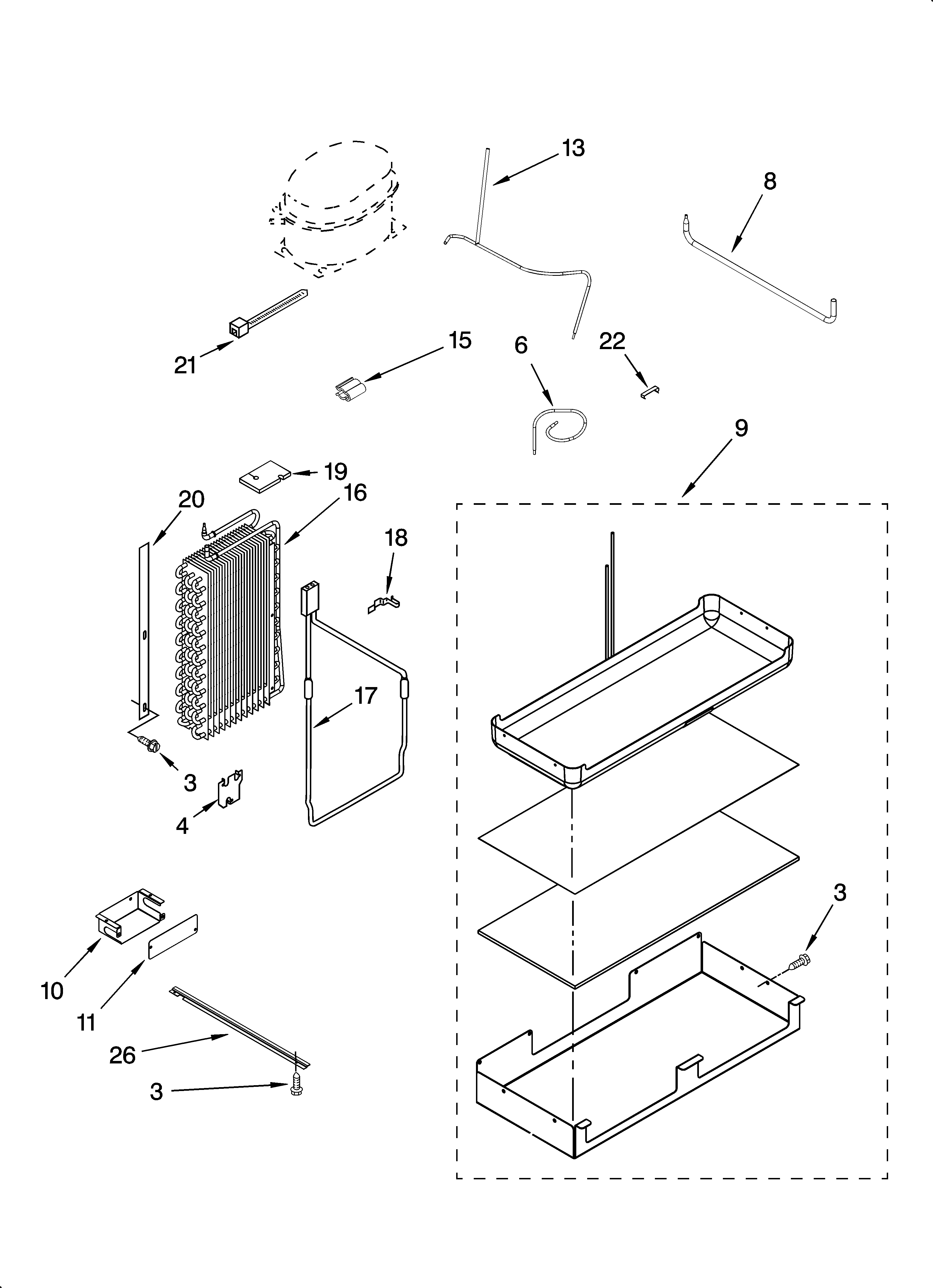 KitchenAid KSSP42QMS03 lower unit and tube parts diagram