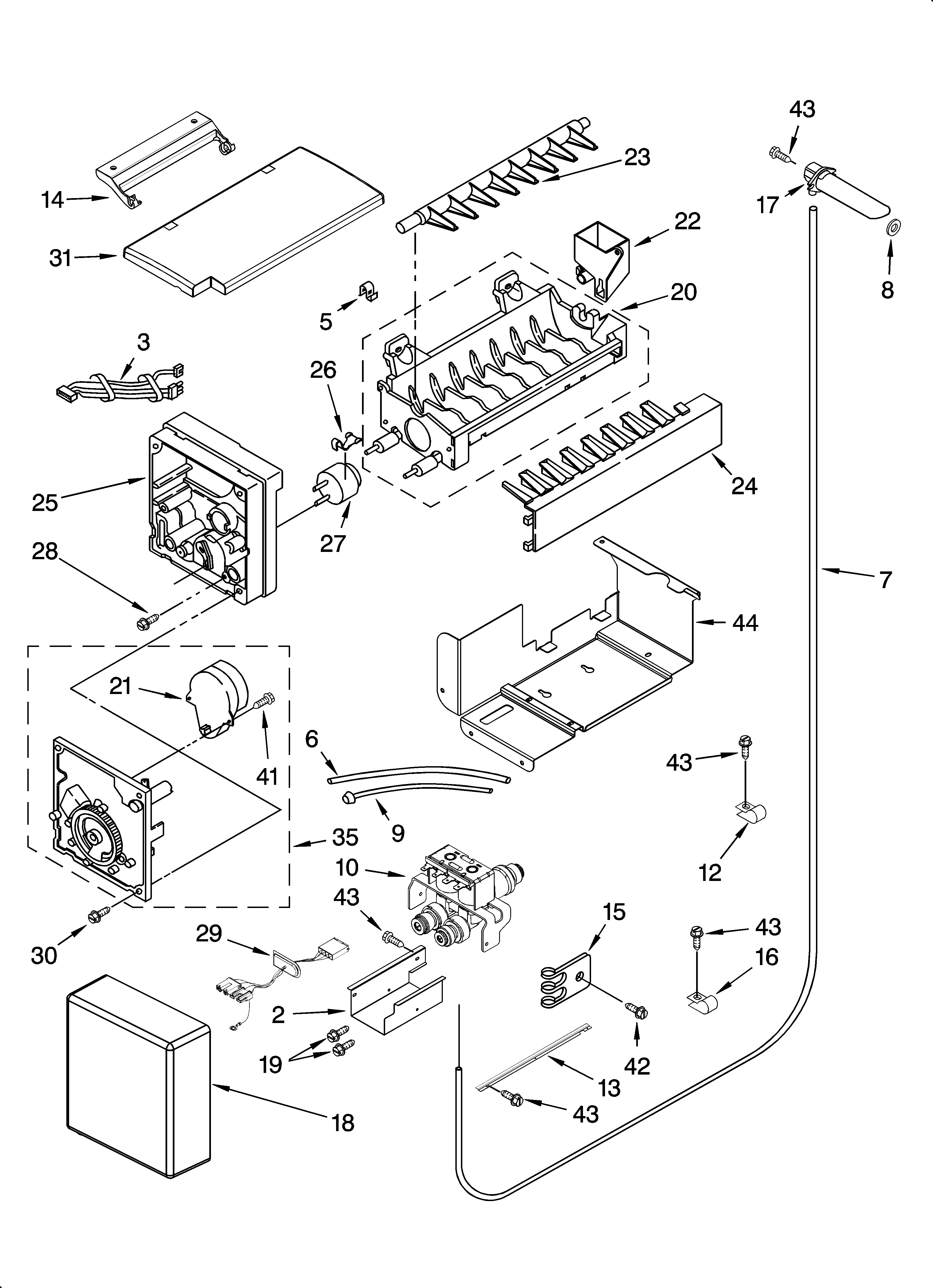 KitchenAid KSSP42QMS03 icemaker parts diagram