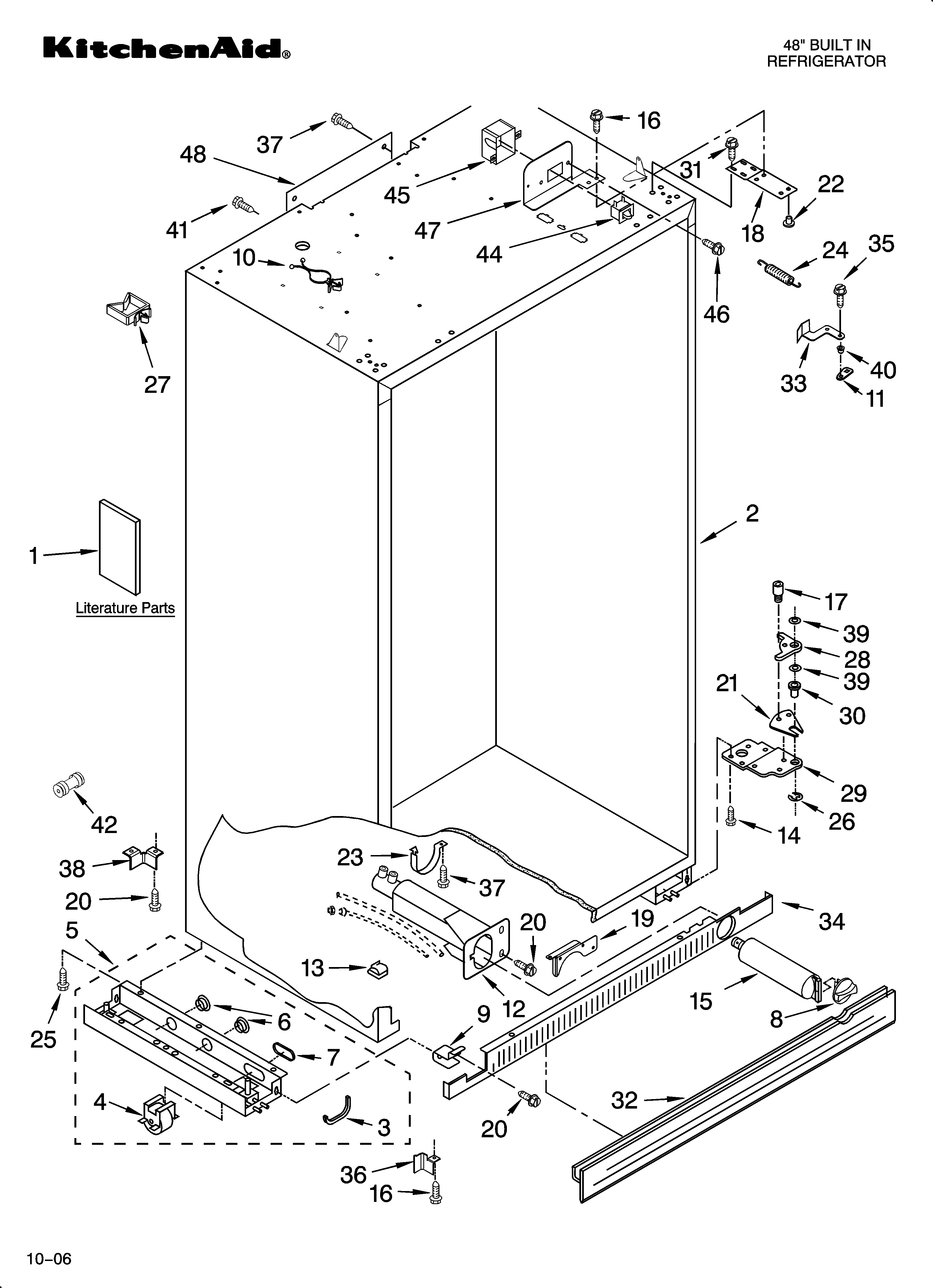 KitchenAid KSSP48QMS03 cabinet parts diagram