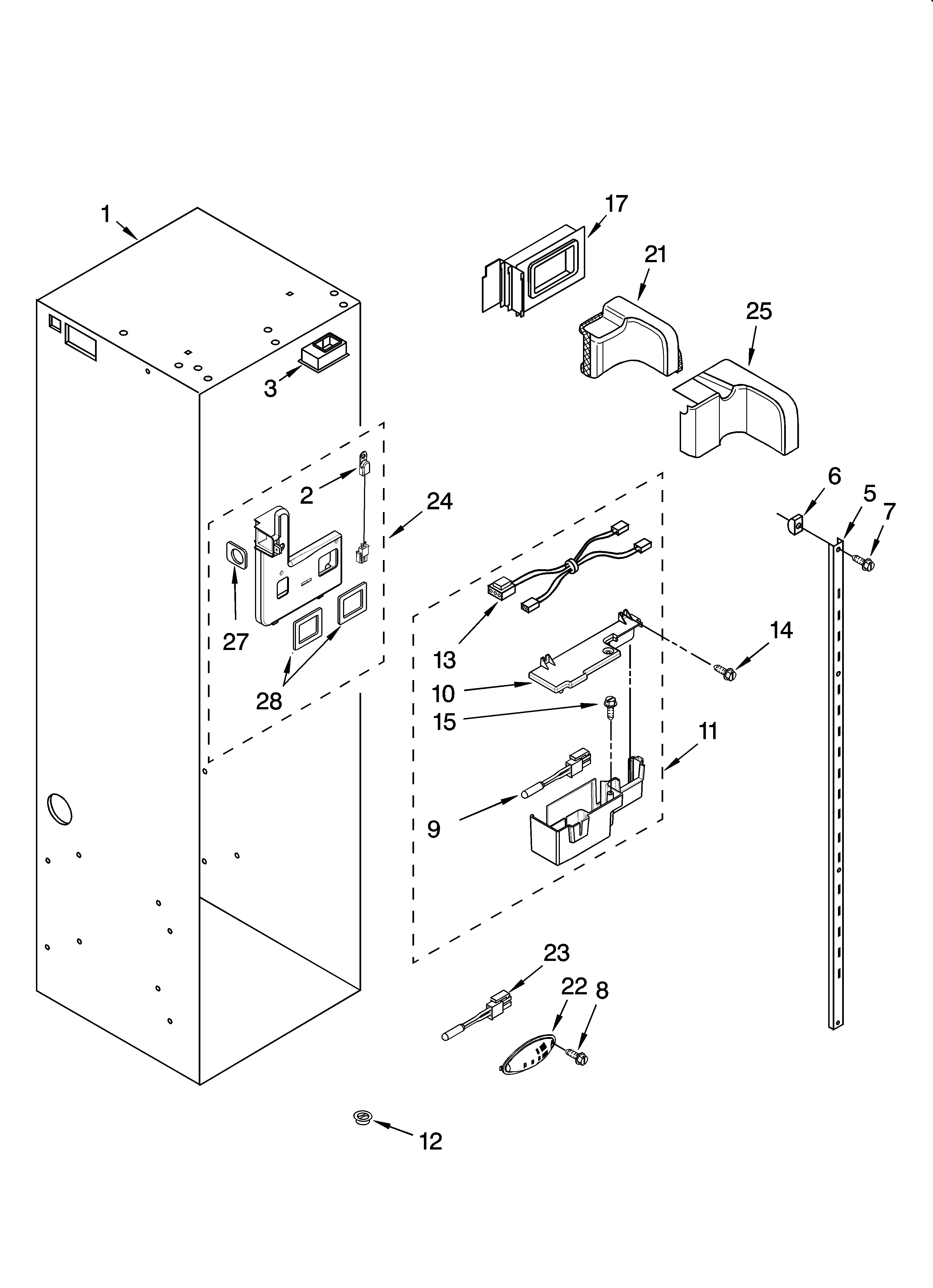 KitchenAid KSSS36FMX03 refrigerator liner parts diagram