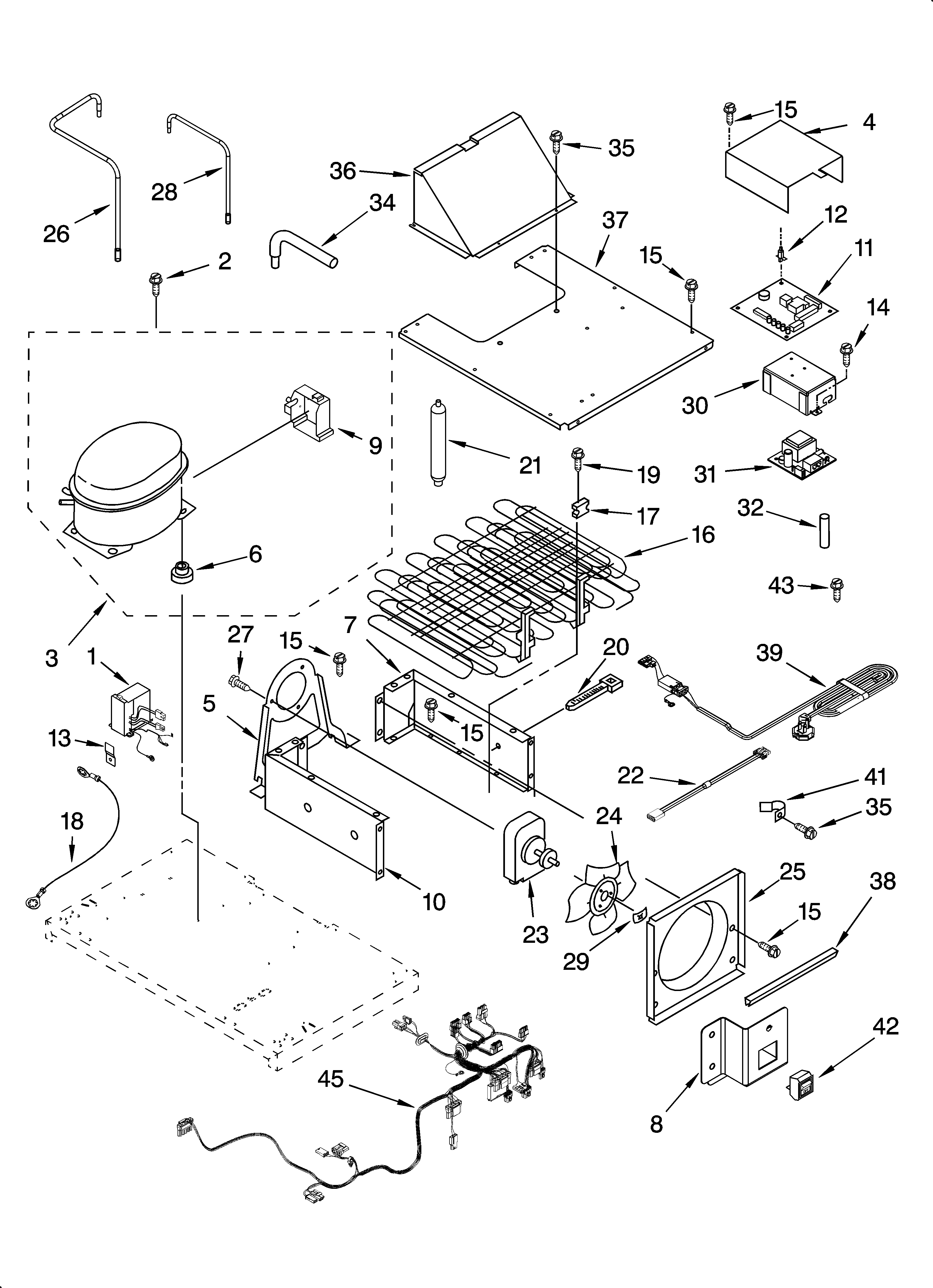 KitchenAid KSSS36FMX03 upper unit parts diagram
