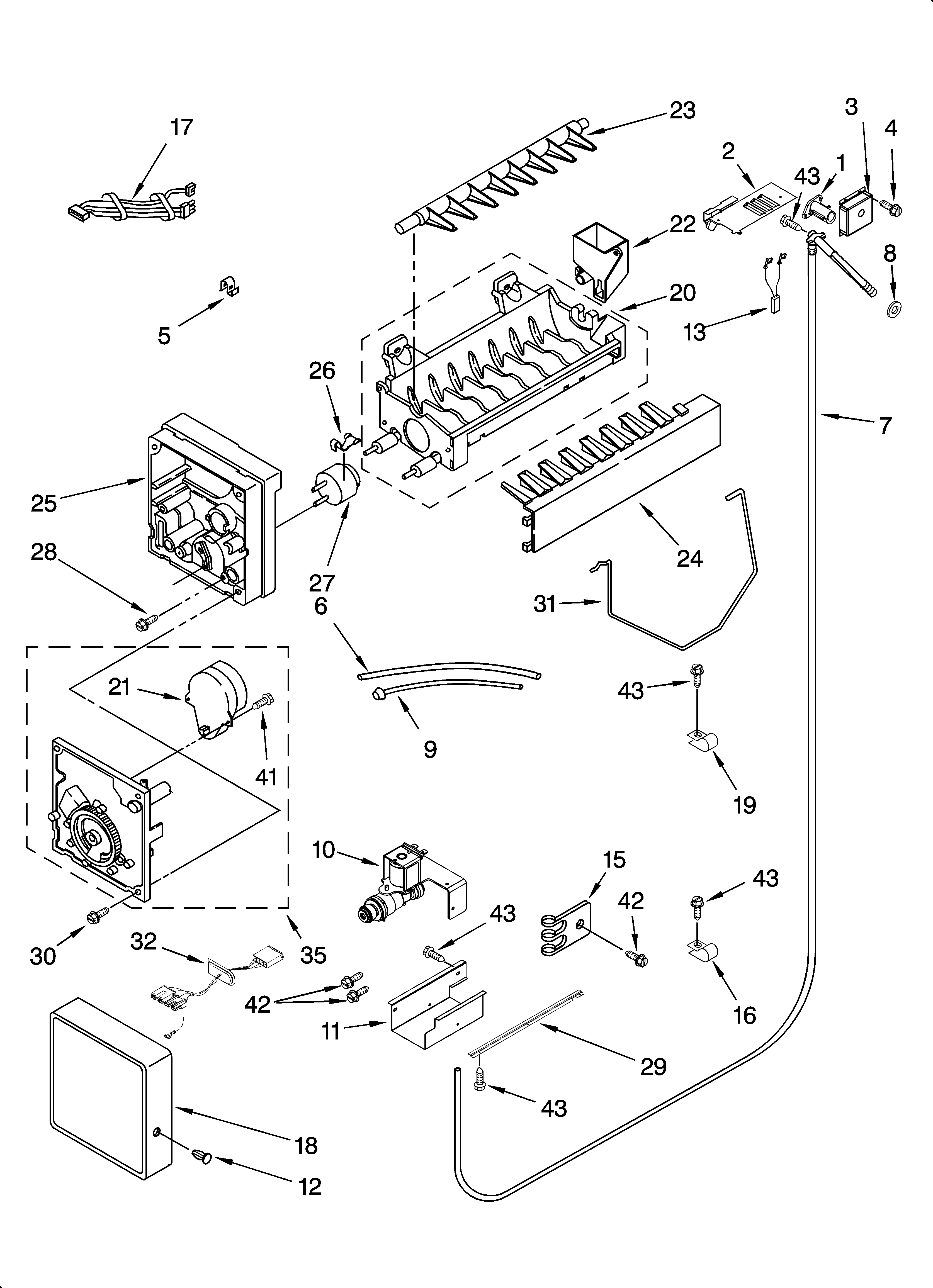 KitchenAid KSSS36FMX03 icemaker parts diagram