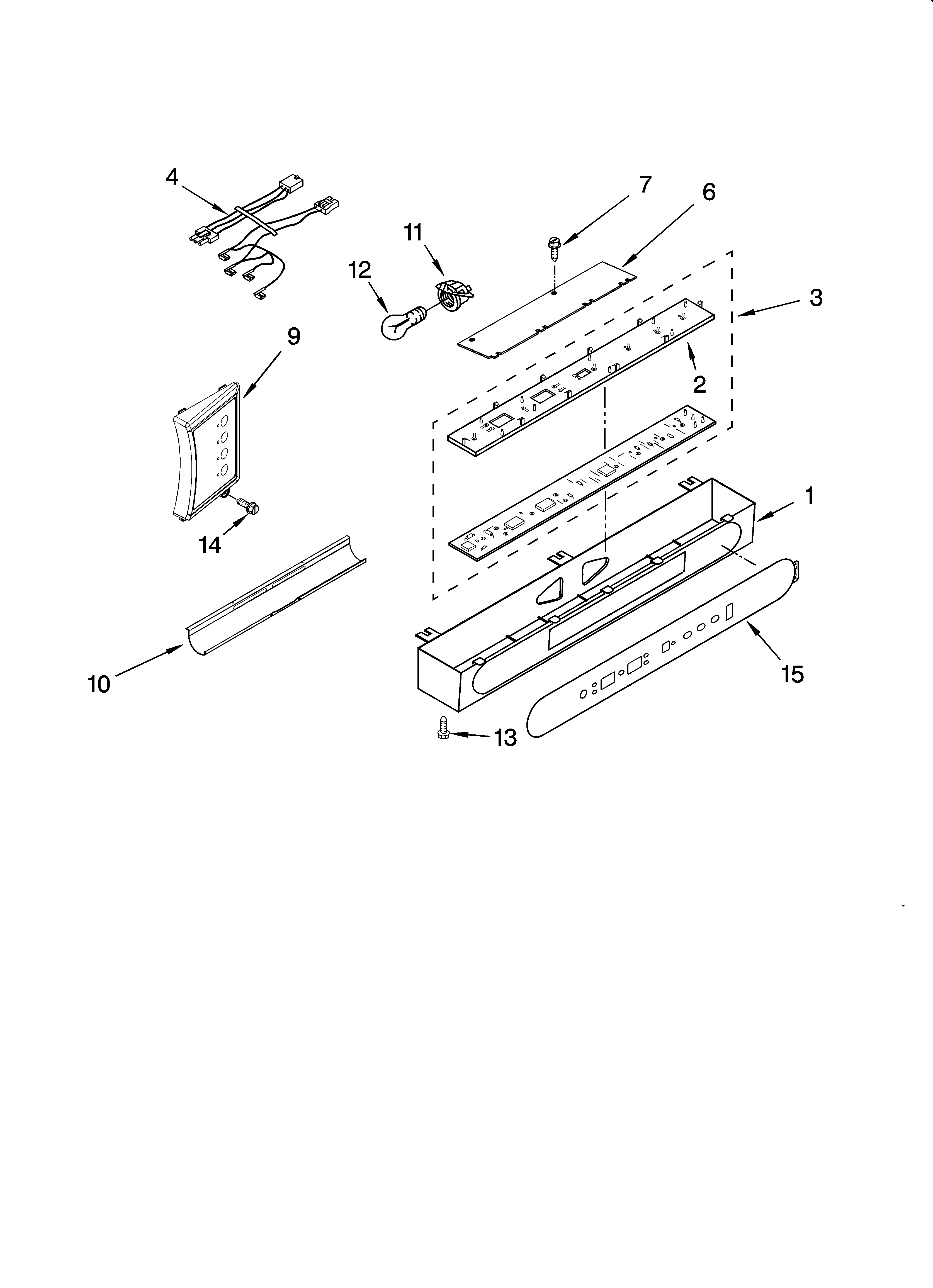 KitchenAid KSSS36QMX03 control panel parts diagram
