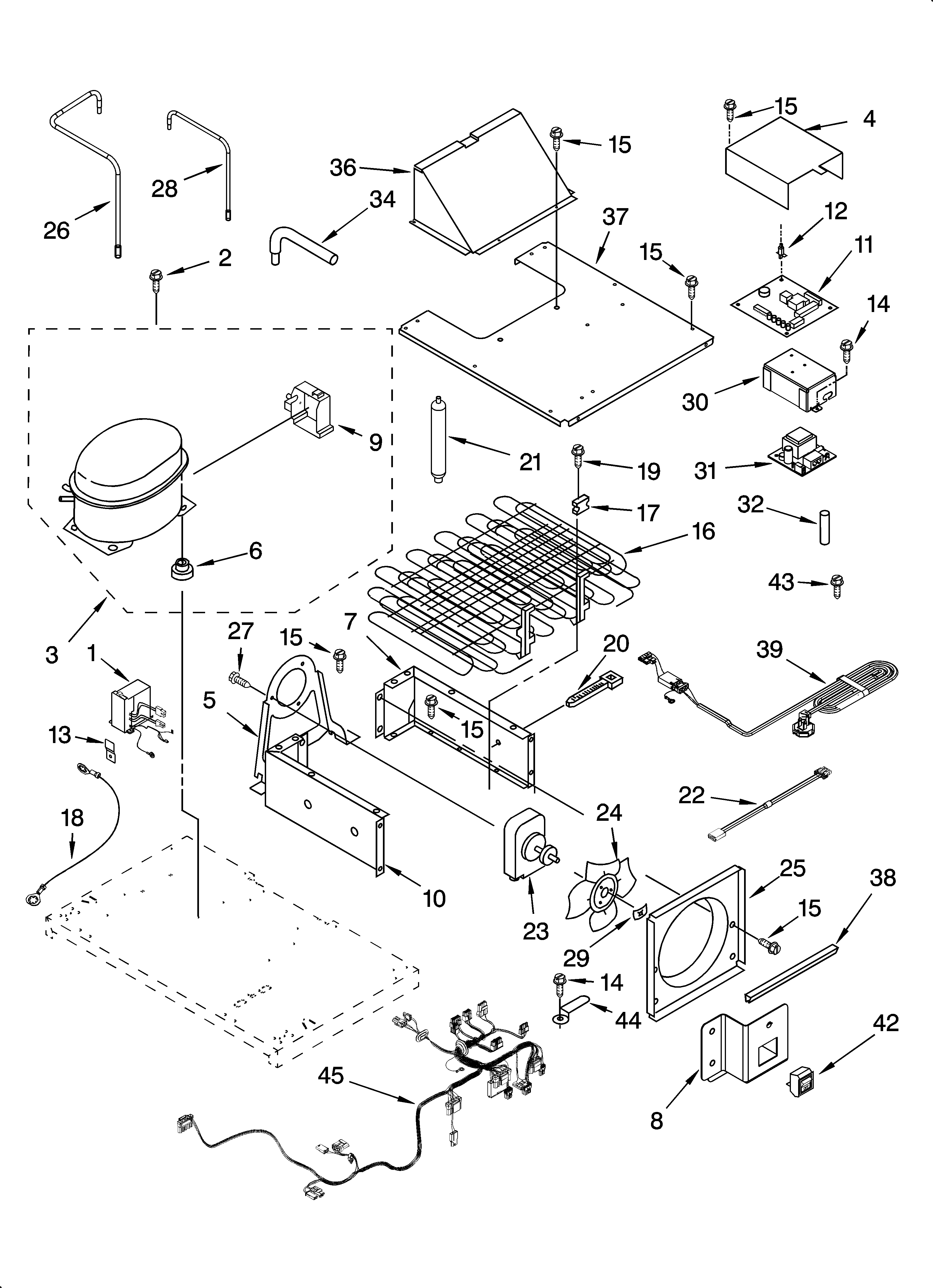 KitchenAid KSSS36QMX03 upper unit parts diagram