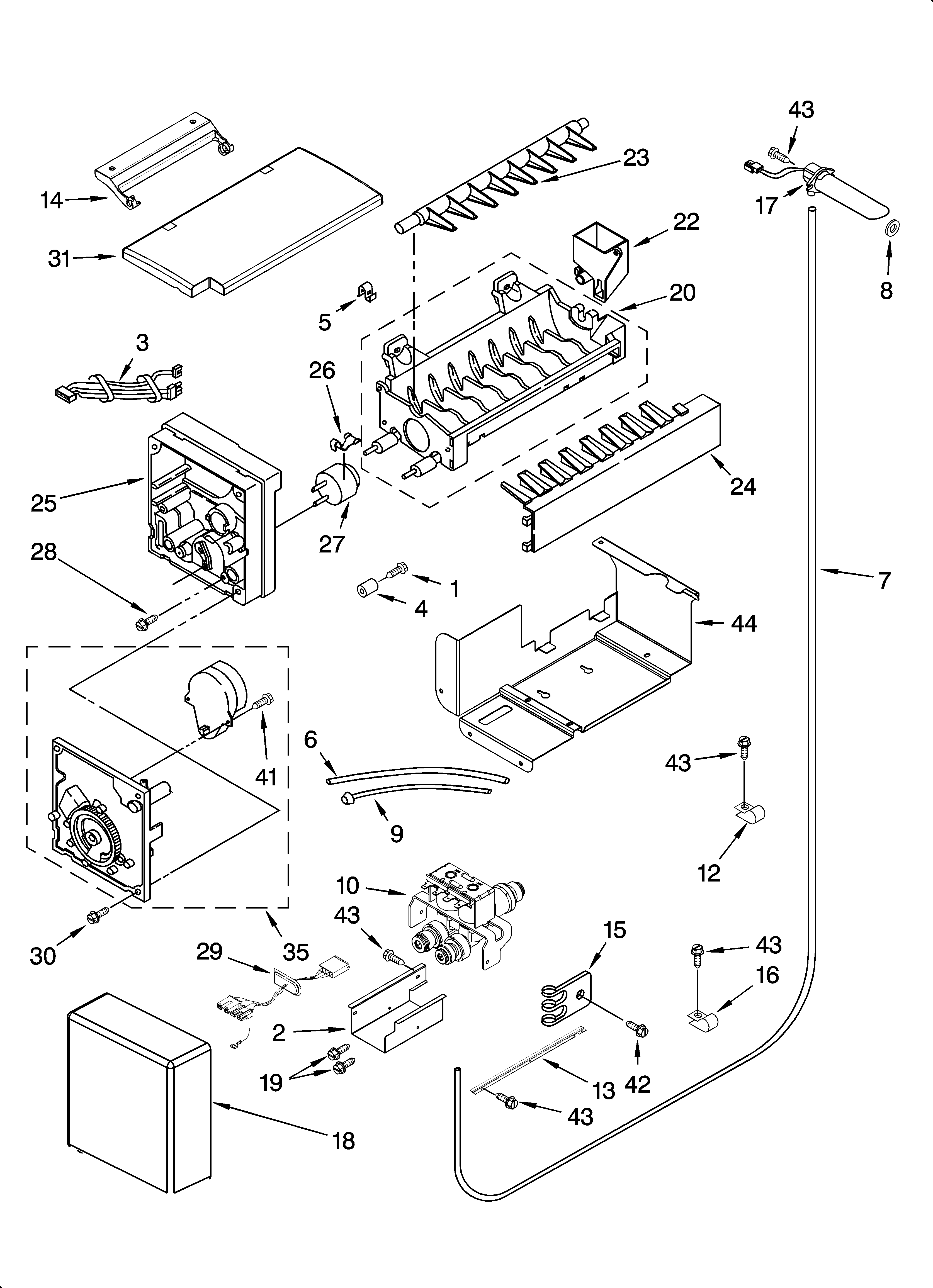 KitchenAid KSSS36QMX03 icemaker parts diagram
