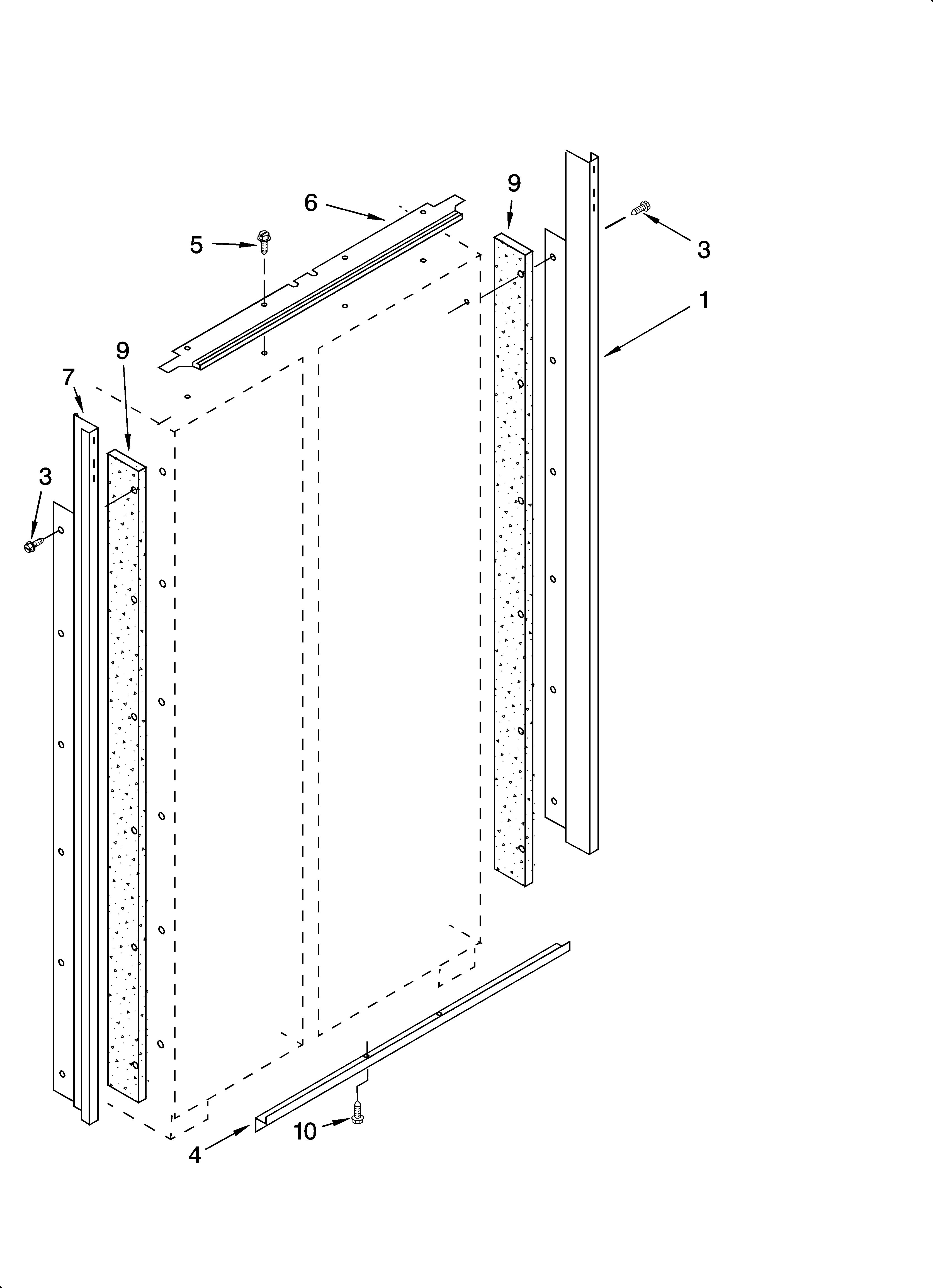 KitchenAid KSSS42QMW03 cabinet trim parts diagram