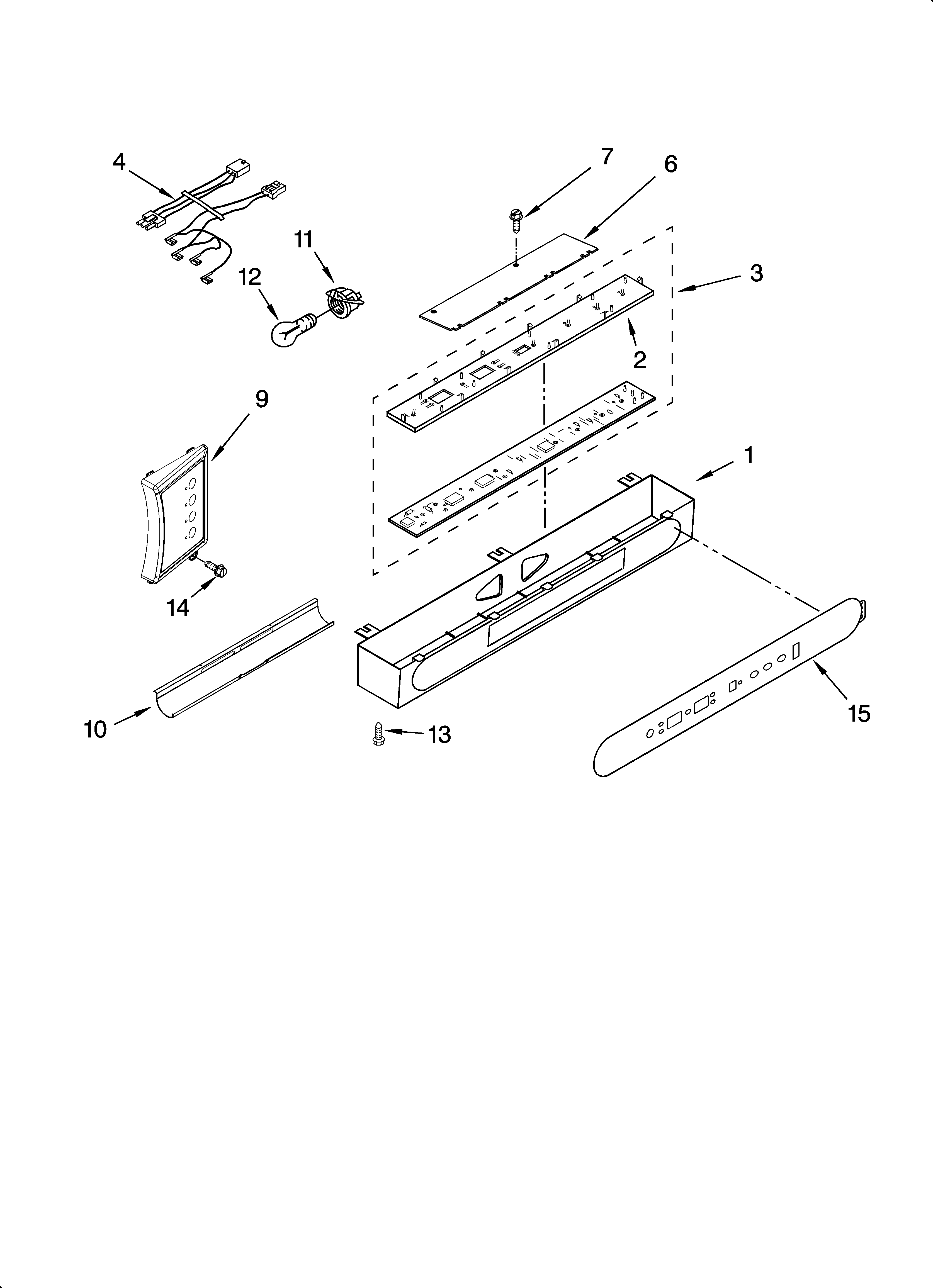 KitchenAid KSSS42QMW03 control panel parts diagram
